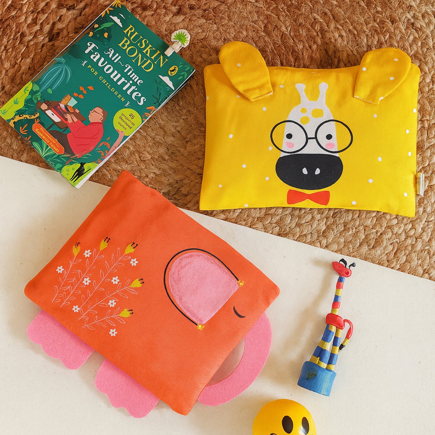 Moody Giraffe & Ella The Elephant  Pouch Combo