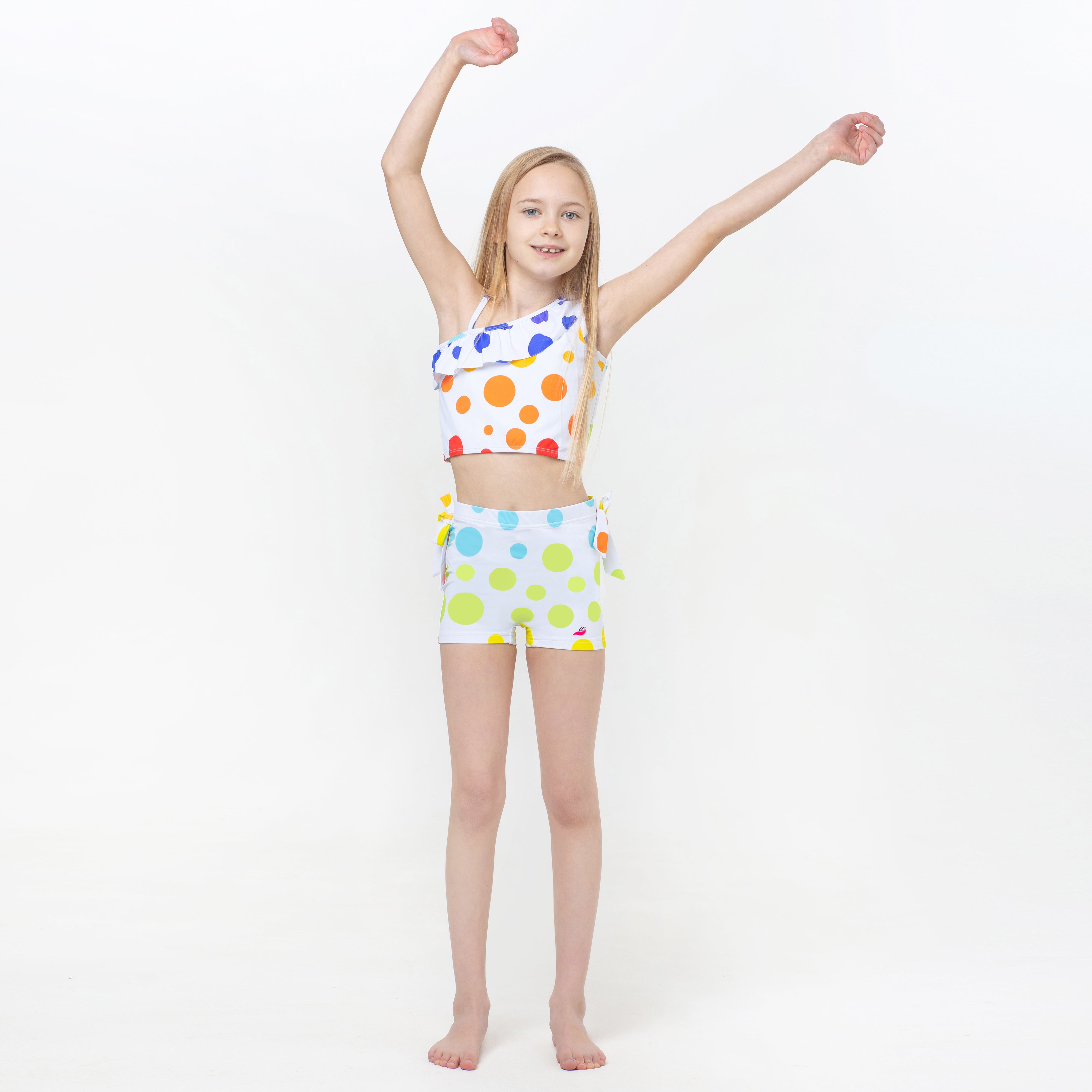 Multicolored Dots Waterfall Cove Tankini