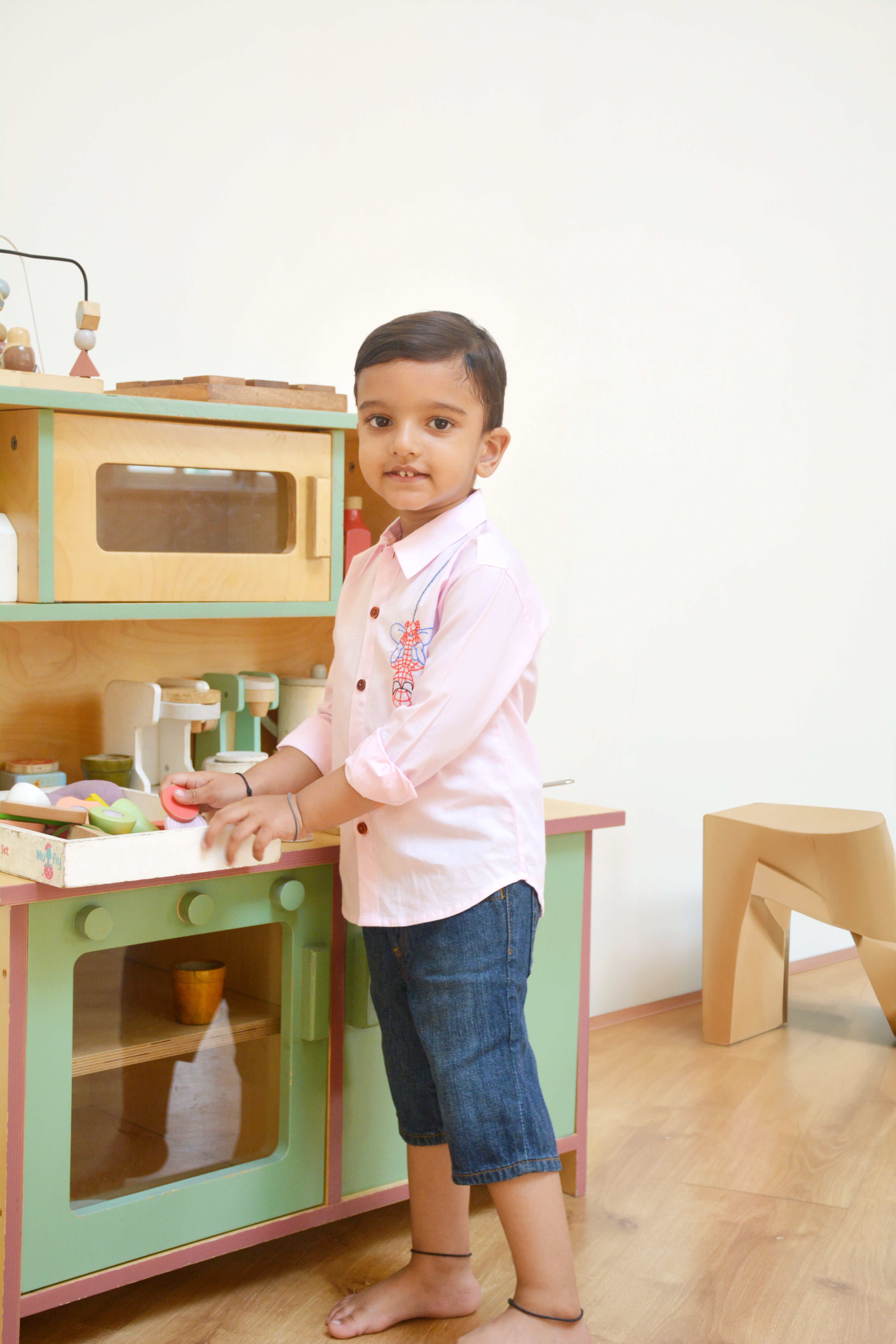 Spidey Embroidered Shirt - Light Pink - Totdot