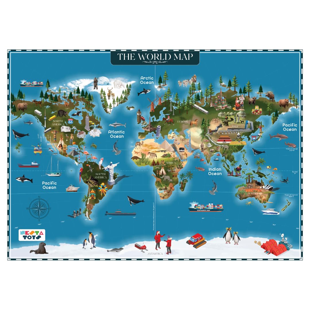 World Map Jigsaw Puzzle (108 Jumbo Pieces)