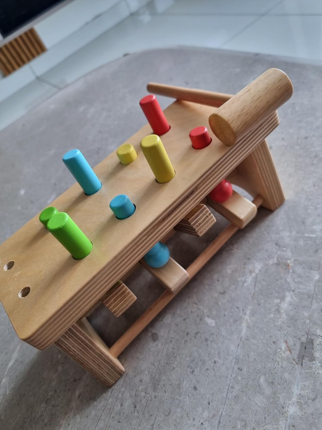 Pounding Bench Wooden Toy with Hammer