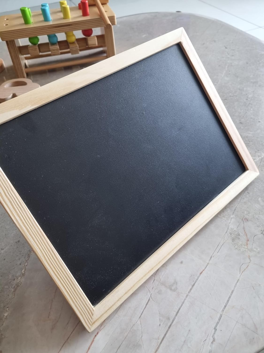 Double Sided Framed Chalkboard | Wooden Slate for Kids