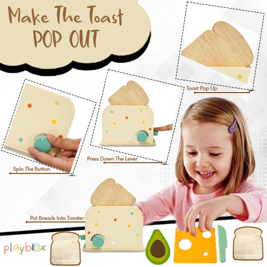 Roasty Toasty Wooden Toaster Kitchen Set Toddler