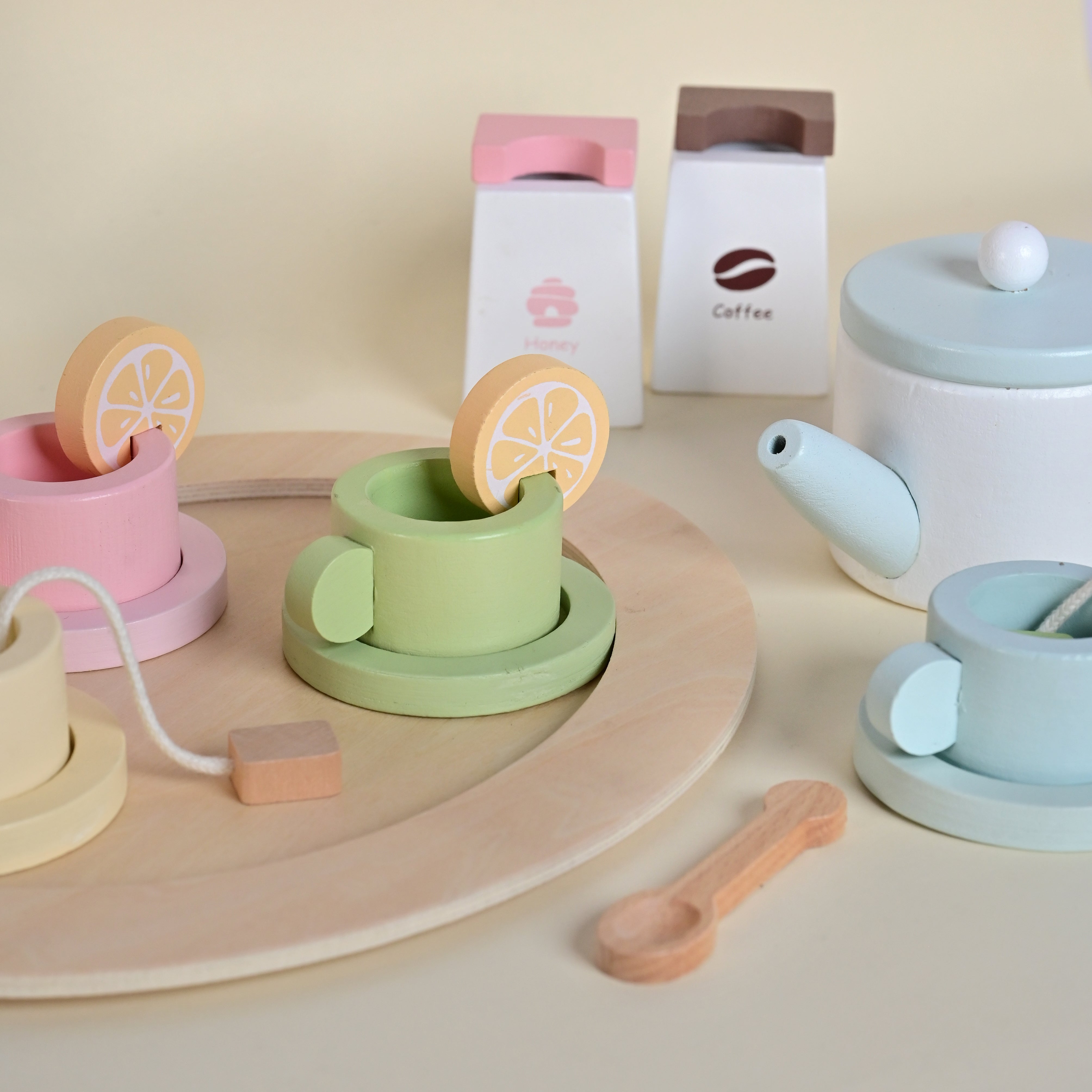 Wooden Tea Set for kids | Tea Party Set for Toddlers 20pcs Playset Pretend Play Tea Set Toy |Tea Set Accessories for Kids Tea Party with Kitchen Play Food