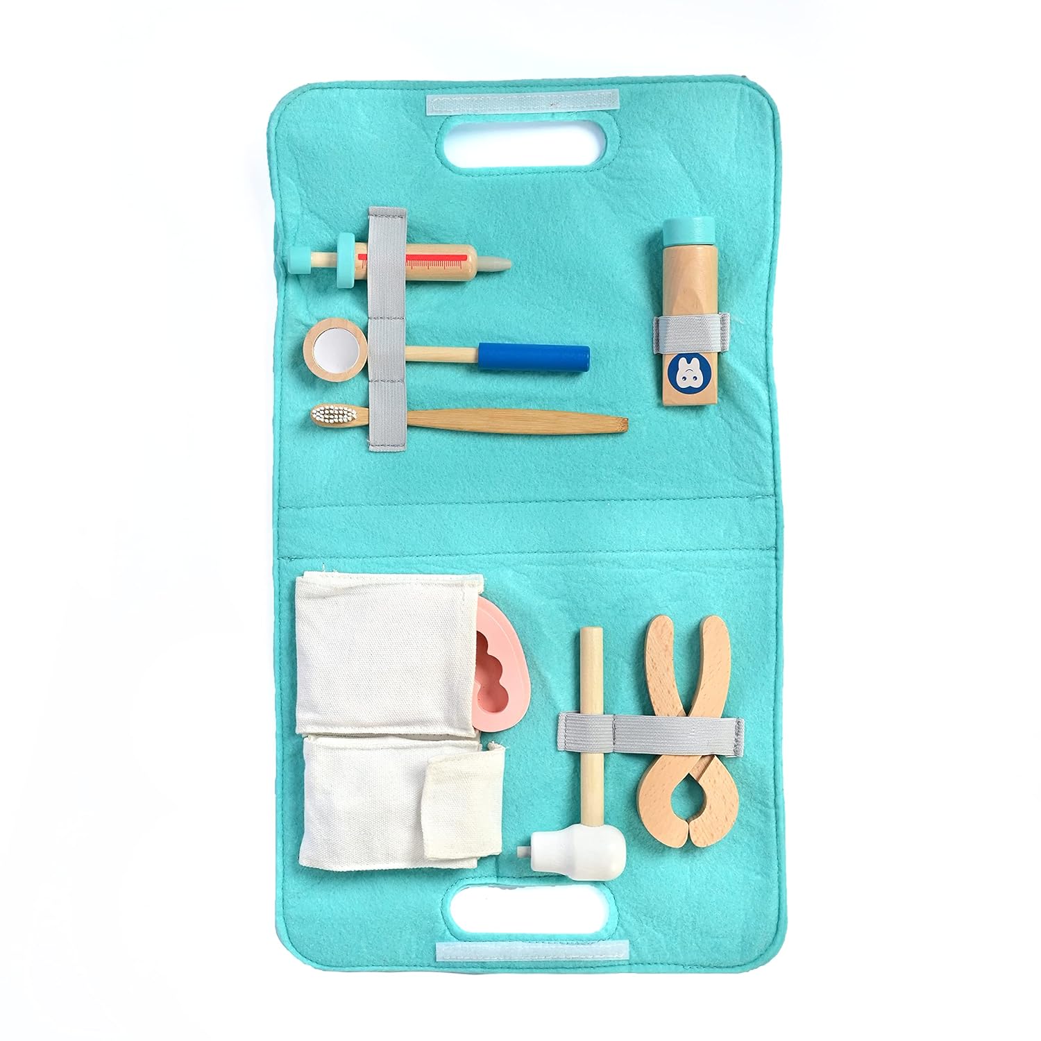 Wooden Tiny Teeth Doctor Kit Dentist Toys for Kids | Pretend Play Toys Medical Kit |17 PCS Dentist Game Toys for Boys & Girls Age 1 Year+