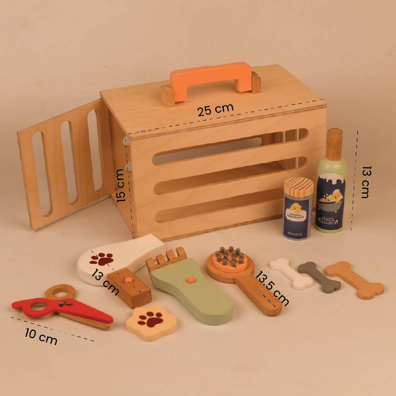 Pet Grooming Play Set Wooden Toy