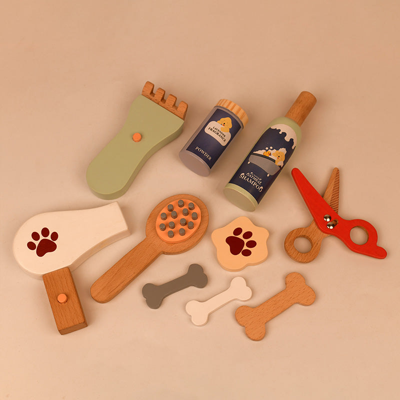 Pet Grooming Play Set Wooden Toy