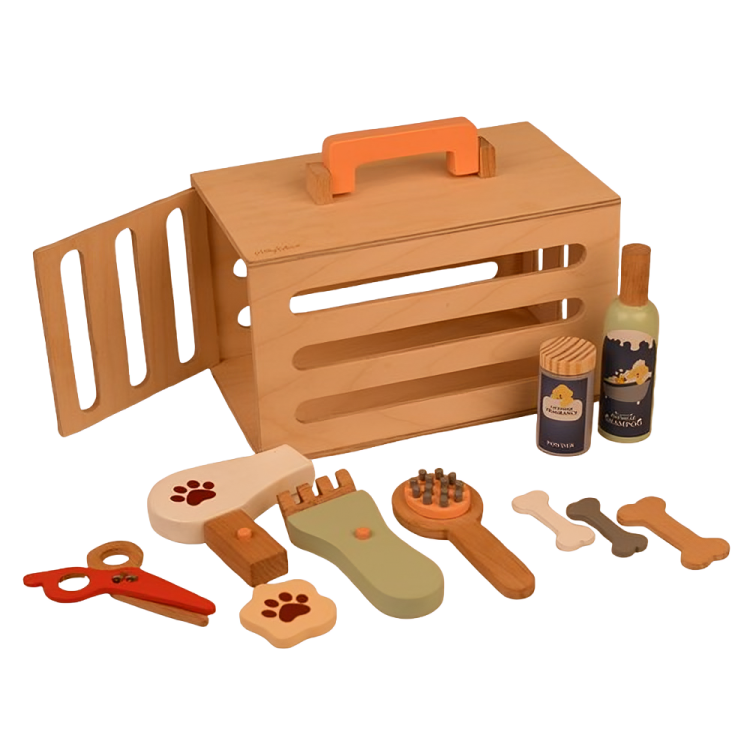 Pet Grooming Play Set Wooden Toy