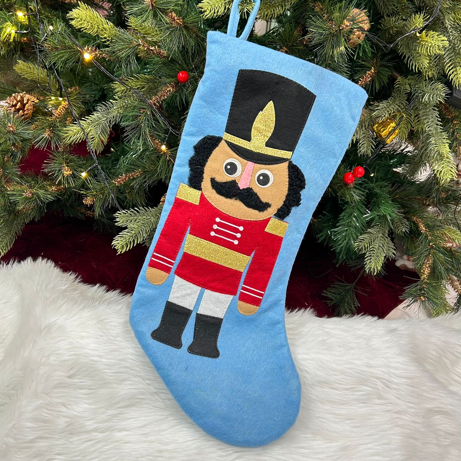 17" Nutcracker Large Stocking - Blue