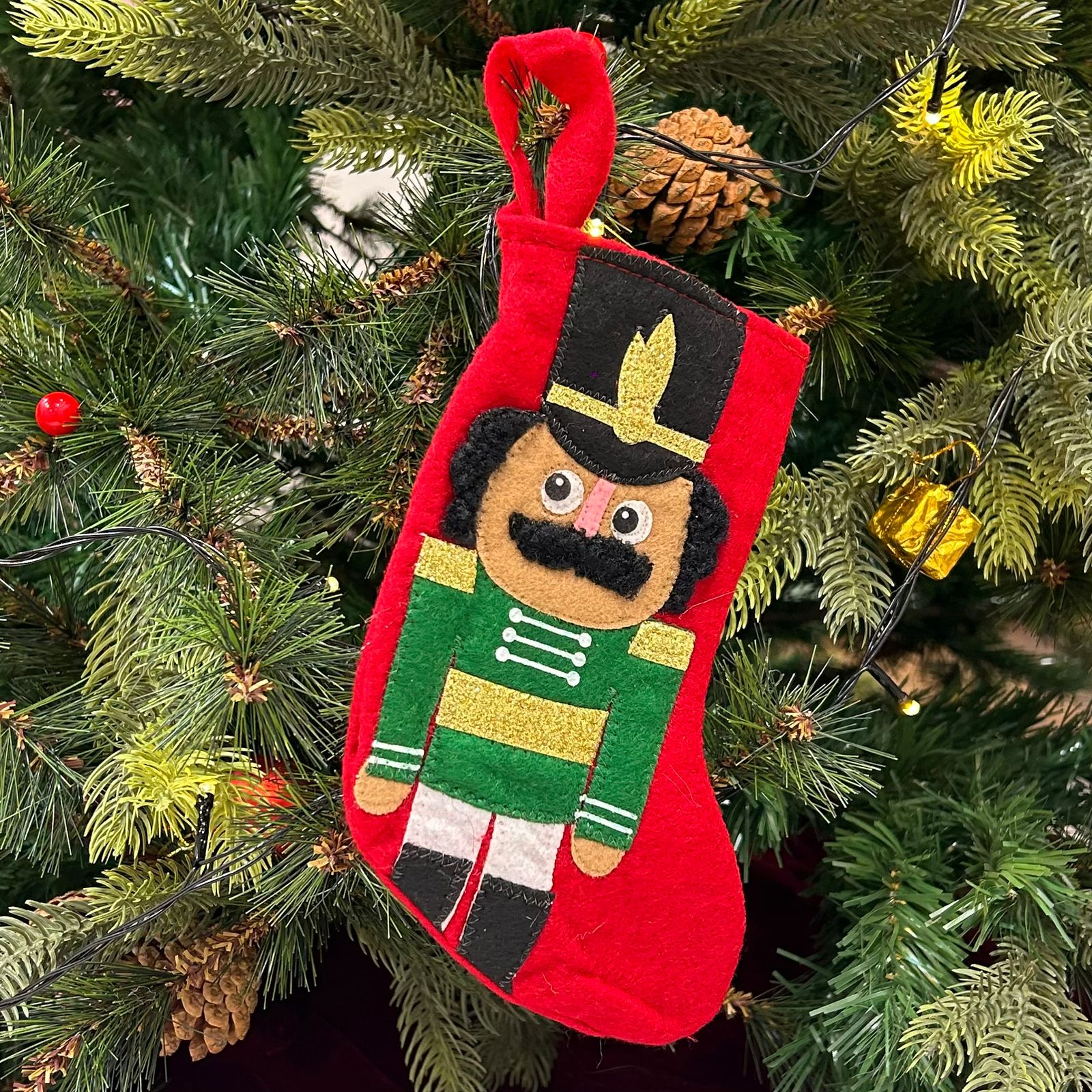 8" Nutcracker Mini Stocking - Red