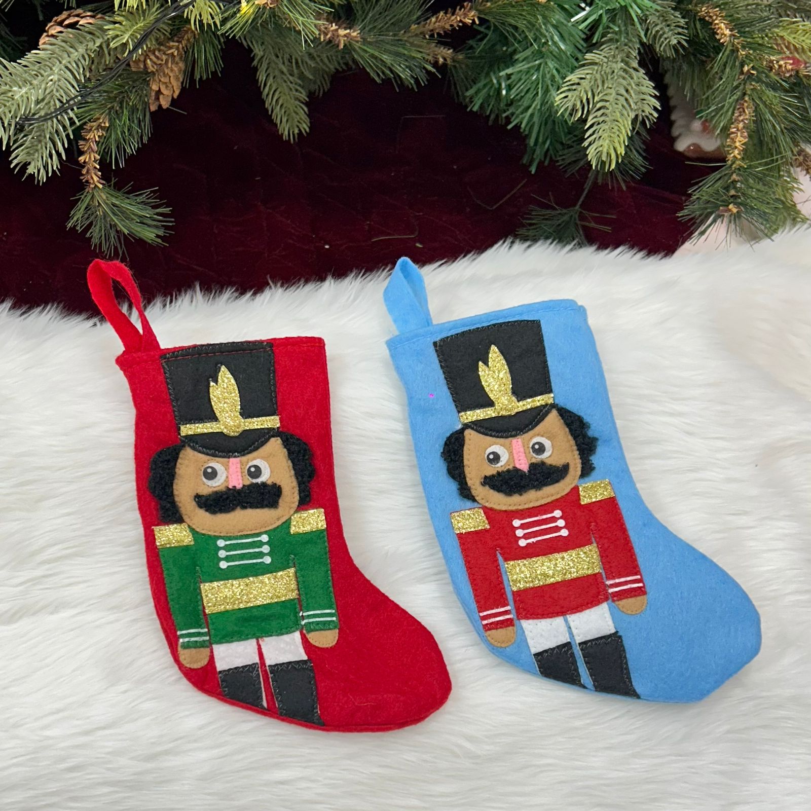 8" Nutcracker Mini Stocking - Blue