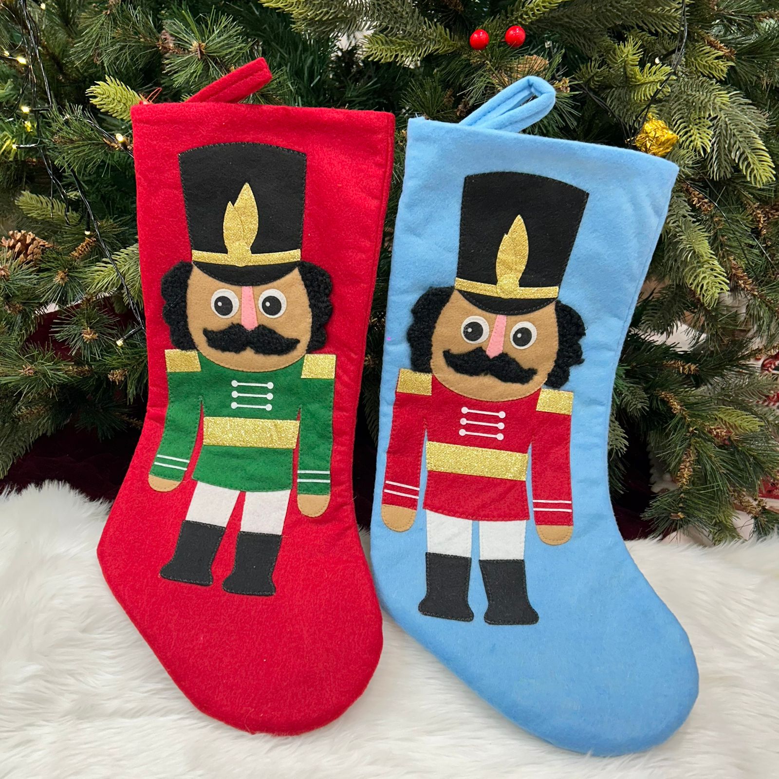 17" Nutcracker Large Stocking - Blue