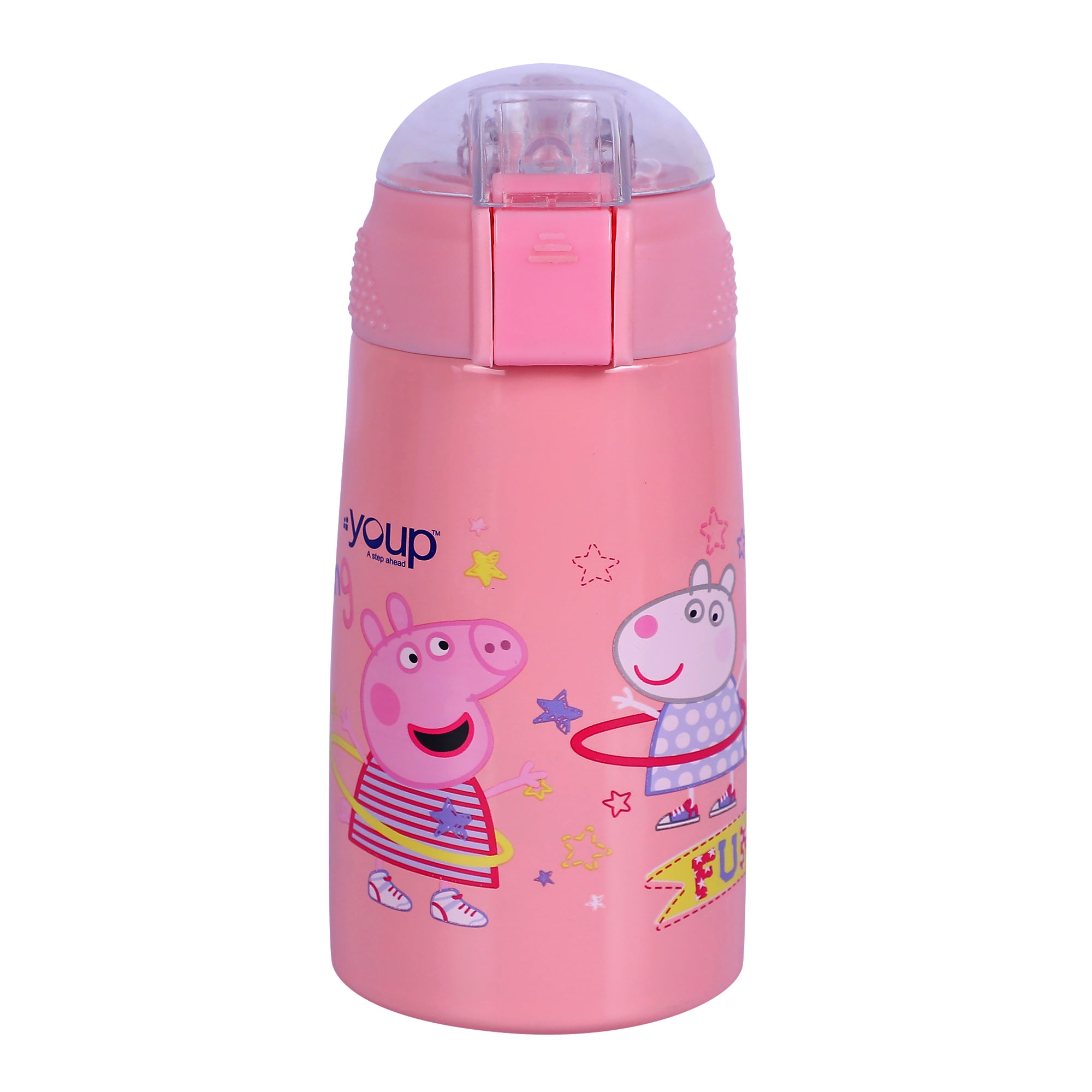 Stainless Steel Peppa Pig Theme Kids Insulated Double Wall Sipper Bottle Zesty- 300 Ml