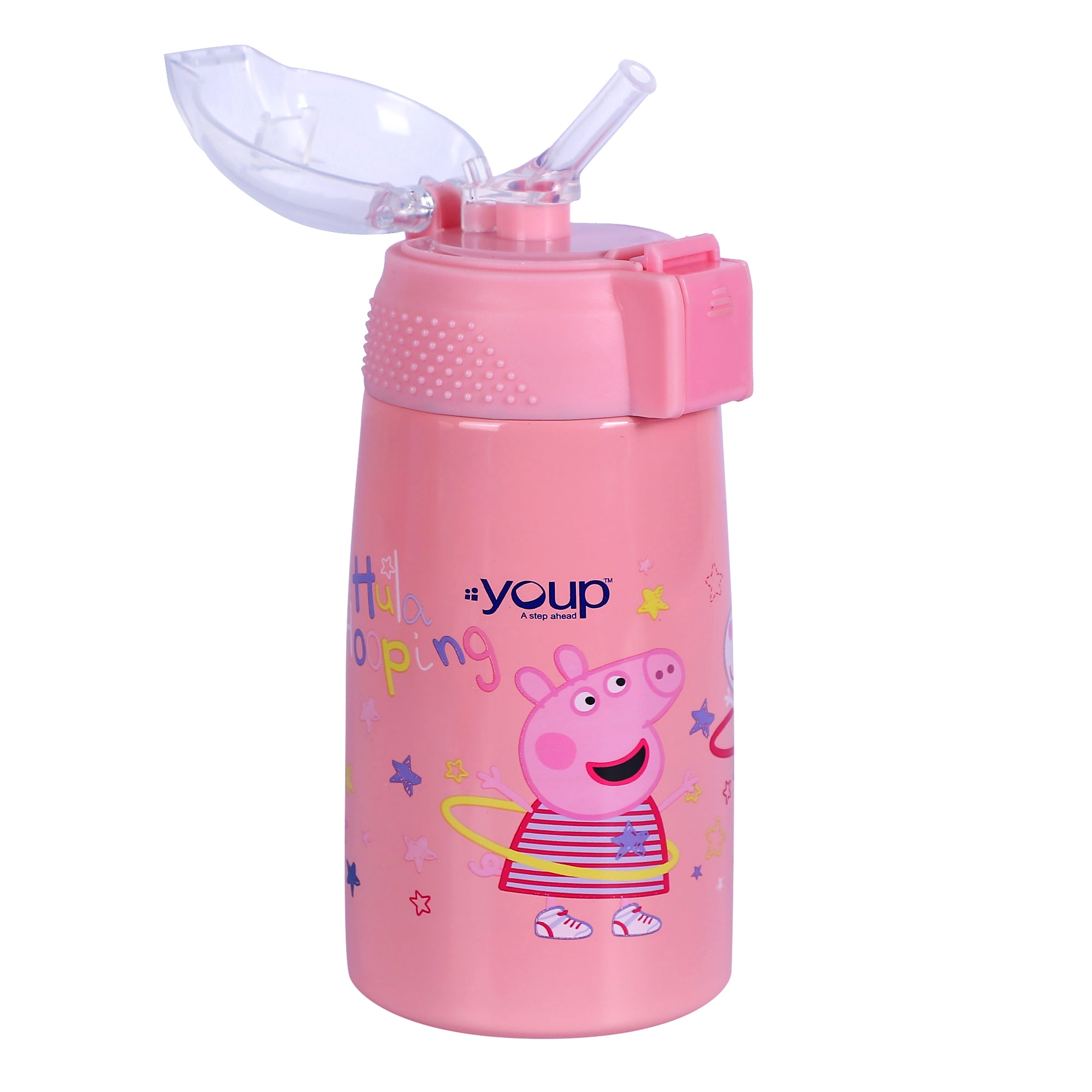 Stainless Steel Peppa Pig Theme Kids Insulated Double Wall Sipper Bottle Zesty- 300 Ml