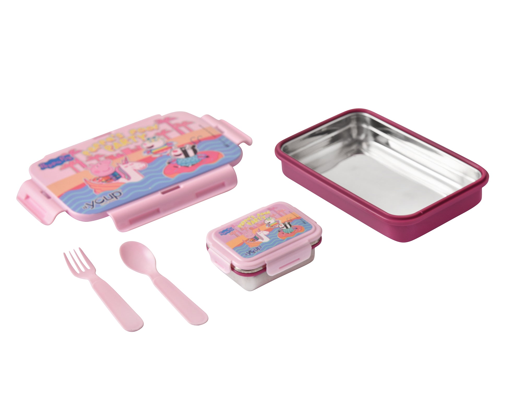 Stainless Steel Peppa Pig Kids Lunch Box Euro - 450 Ml