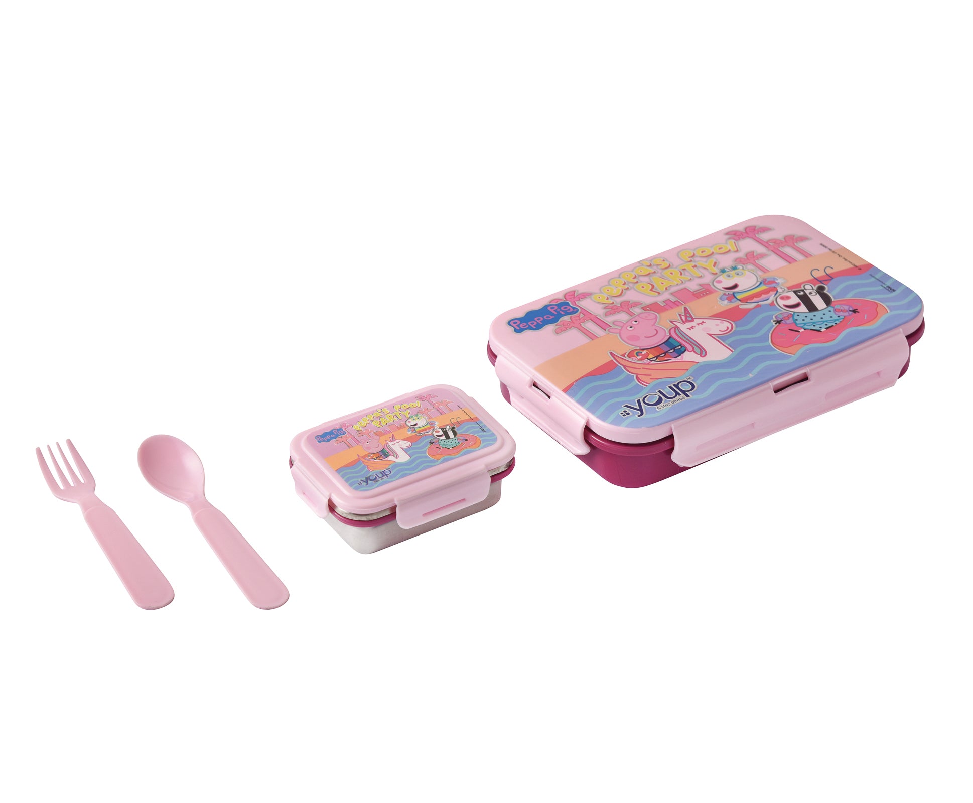 Stainless Steel Peppa Pig Kids Lunch Box Euro - 450 Ml