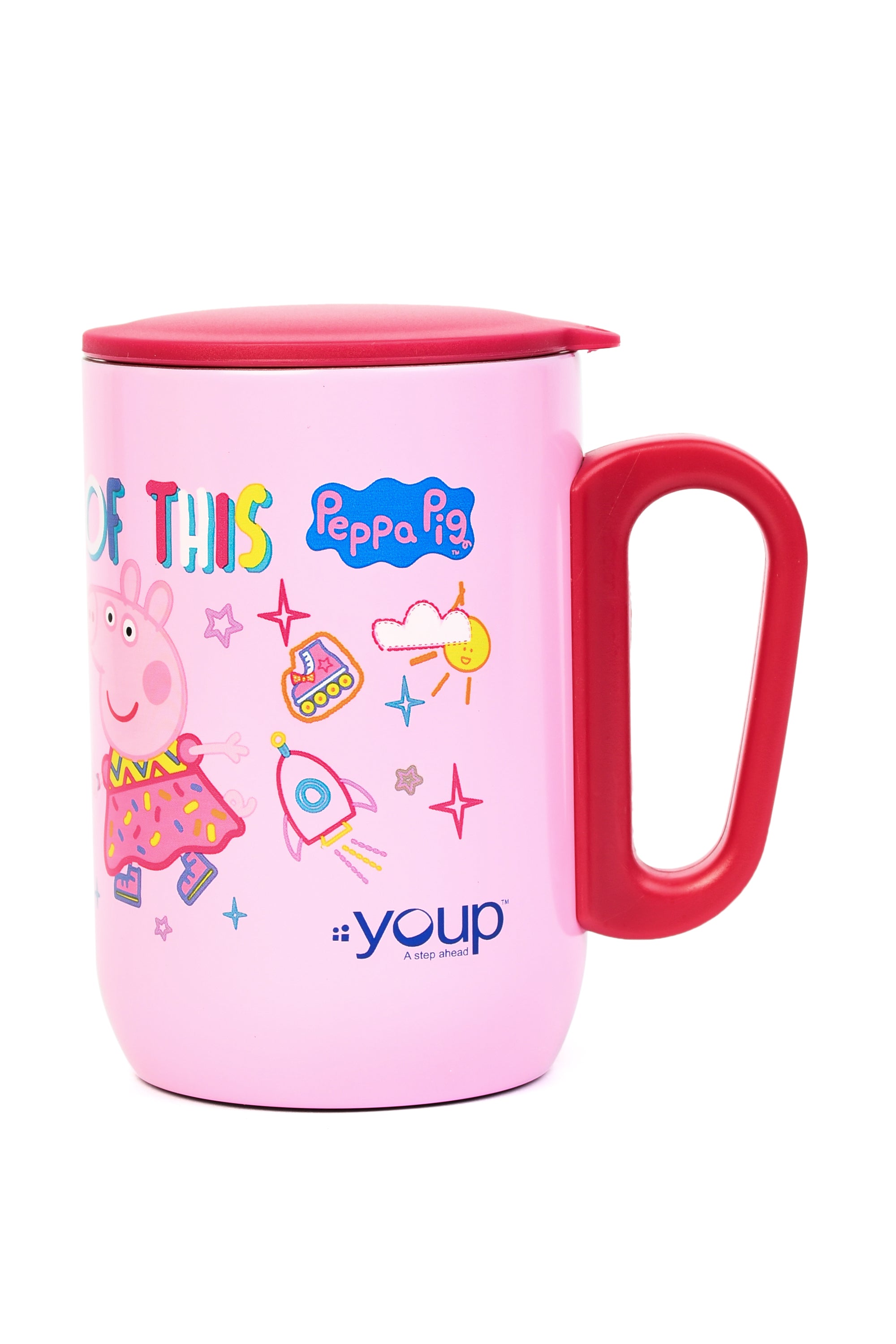 Stainless Steel Peppa Pig Kids Insulated Mug With Cap - 320 Ml