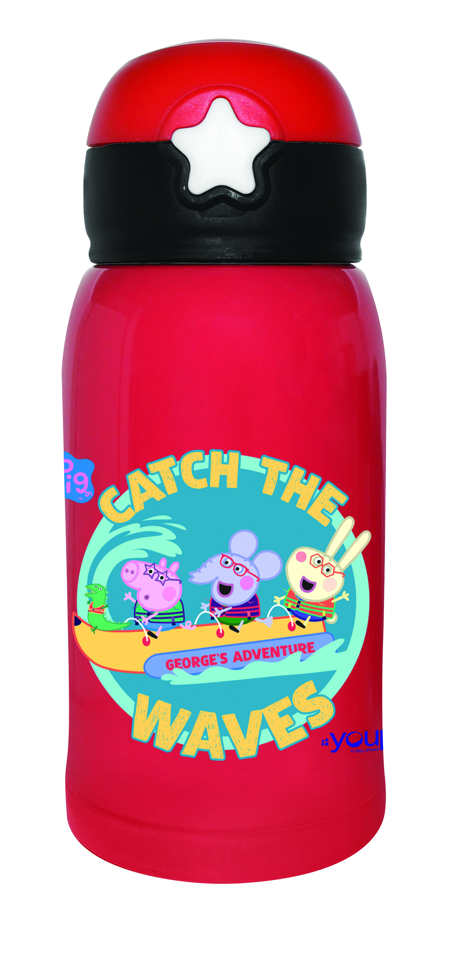 Stainless Steel Peppa Pig Kids Sipper Bottle Zippy - 550 Ml