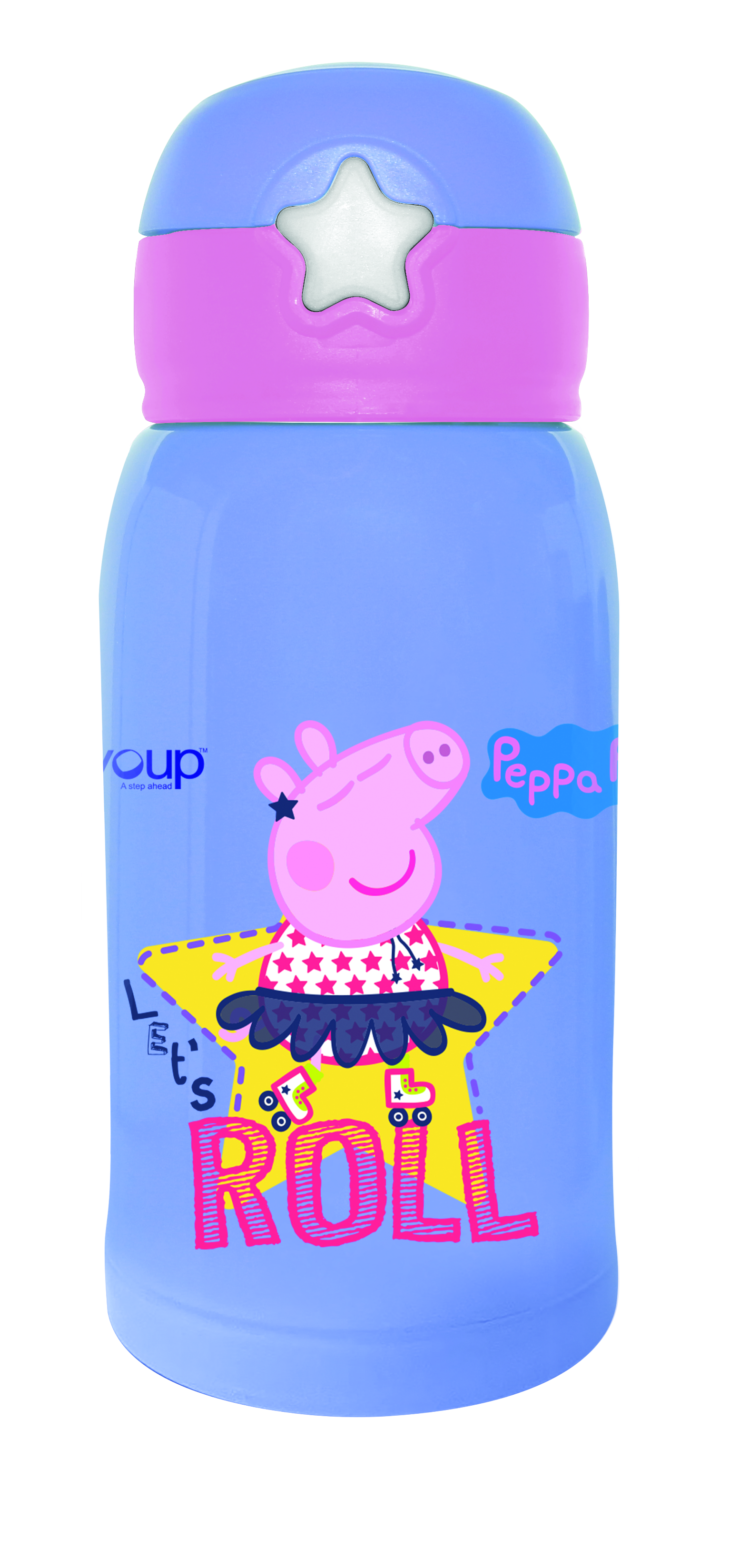 Stainless Steel Peppa Pig Kids Sipper Bottle Zippy - 550 Ml