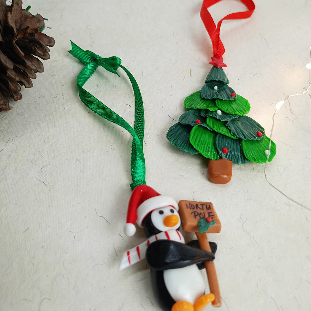 Penguin & Christmas Tree - Christmas Ornaments