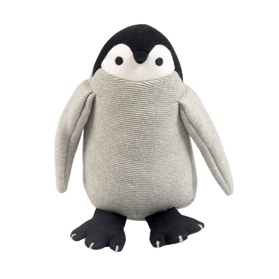 Peppy the Penguin - Knitted Cotton Animal Plush Toy for Kids