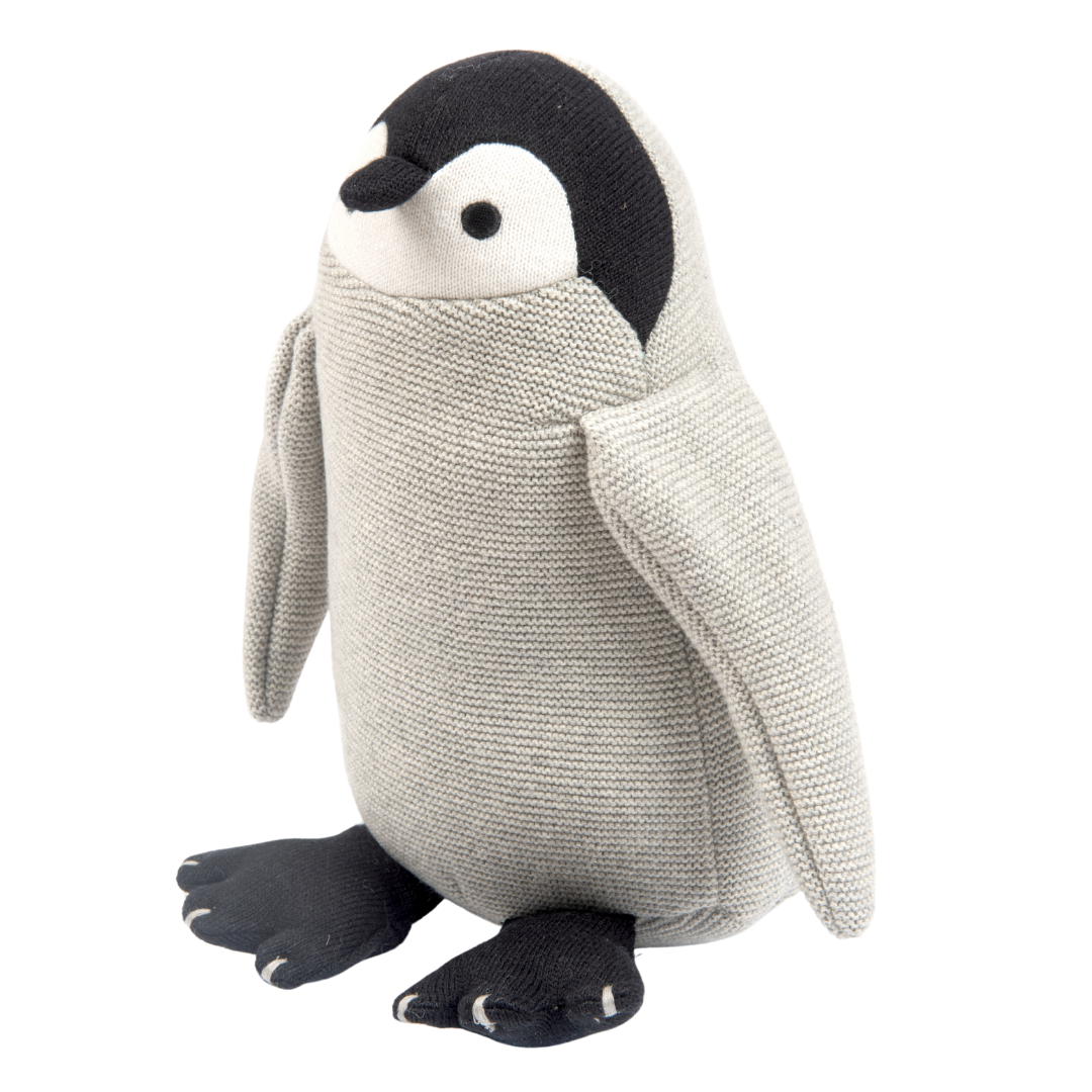 Peppy the Penguin - Knitted Cotton Animal Plush Toy for Kids