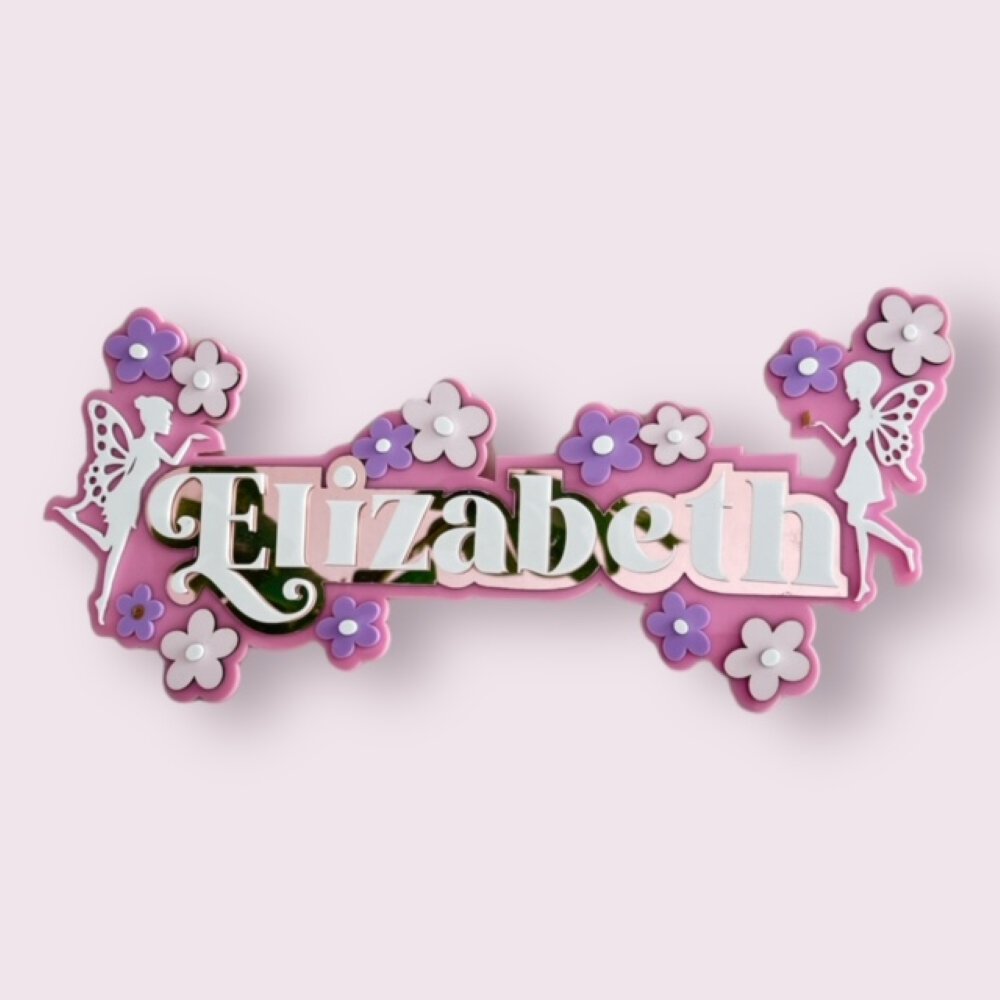 Fairyland Floral - 3 Layer Name Plaque