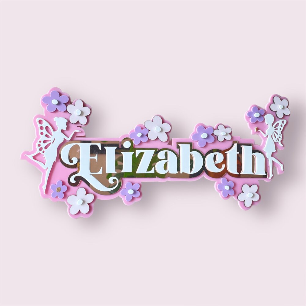 Fairyland Floral - 3 Layer Name Plaque