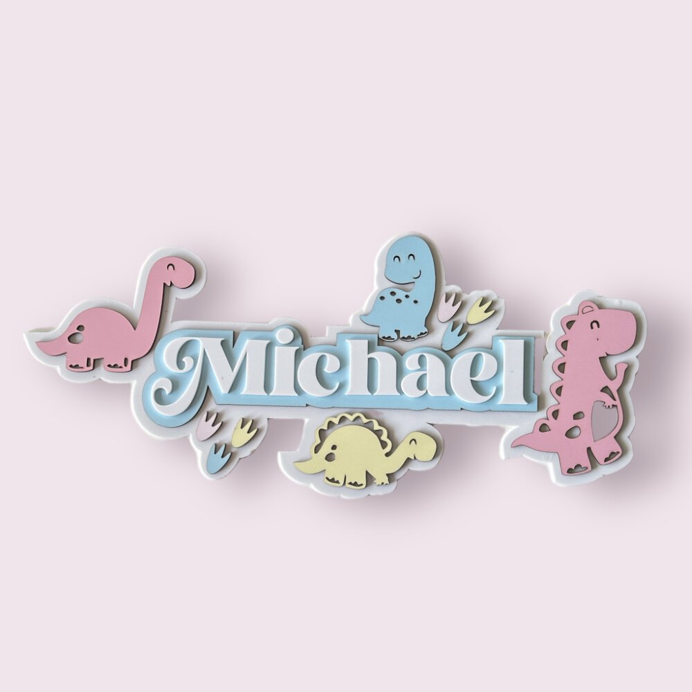 Dino Domain - 3 Layer Name Plaque