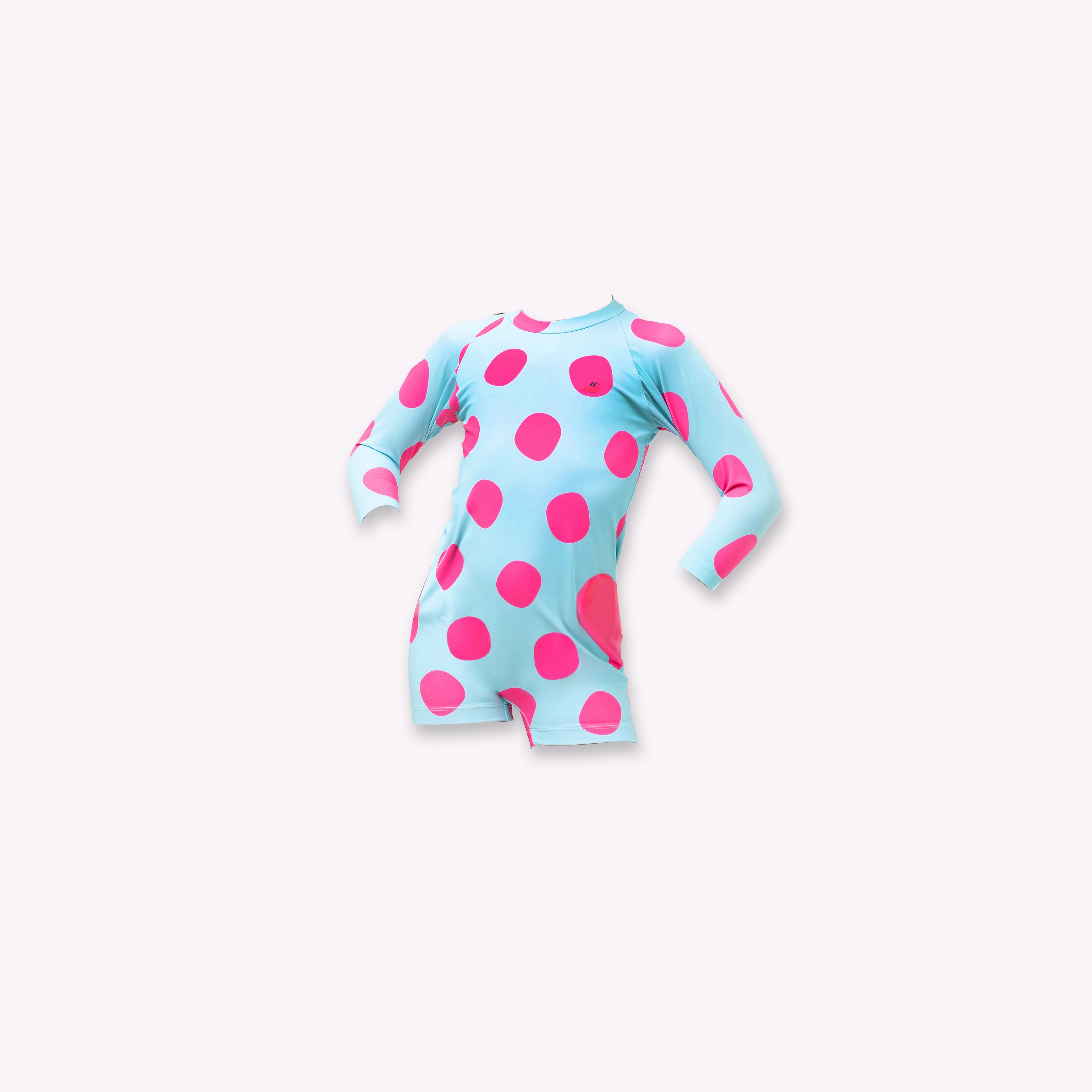 Pink and Blue Polka Dots Surfing Time Wetsuits