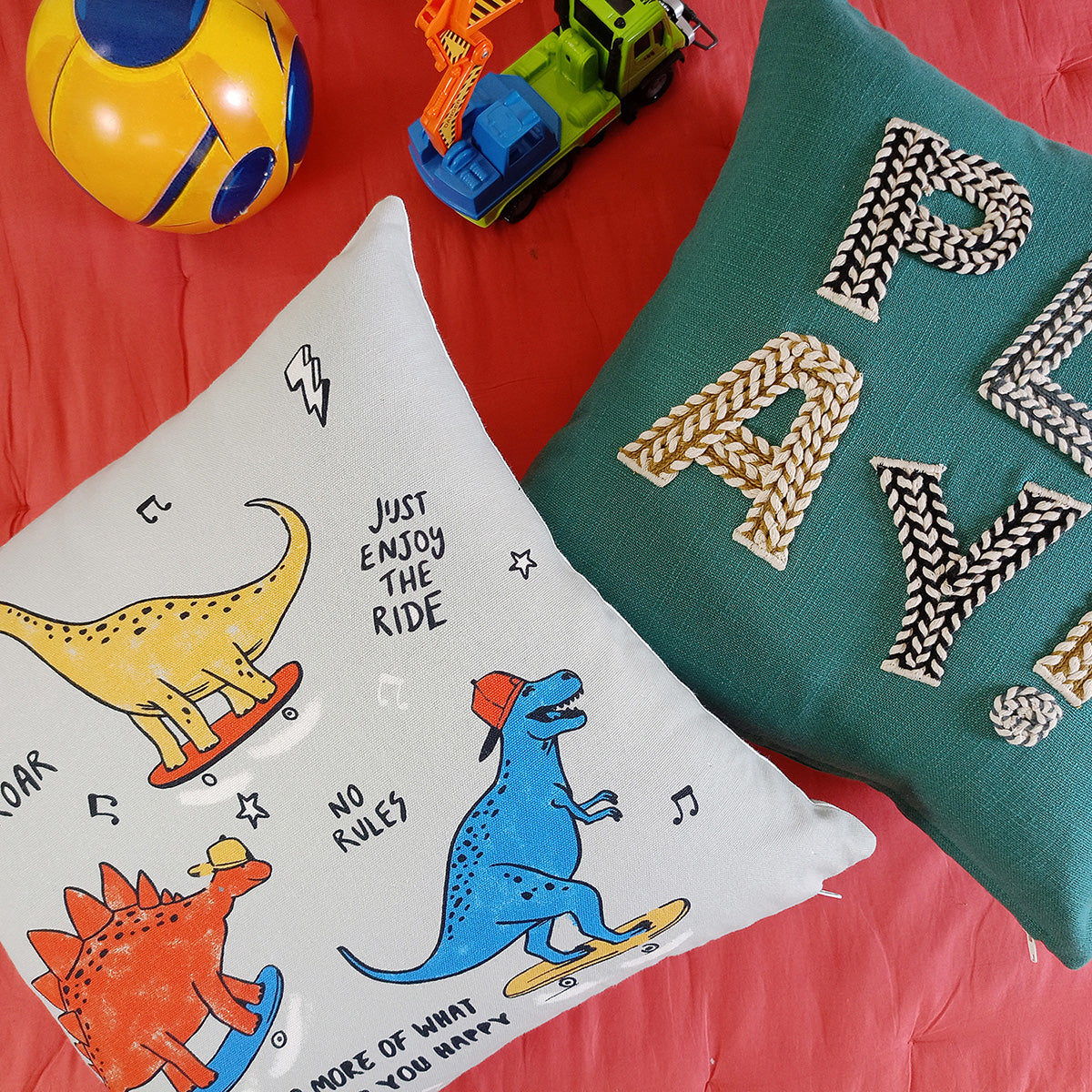 Playtime & Dino Rock N Roll Cushion Cover Combo