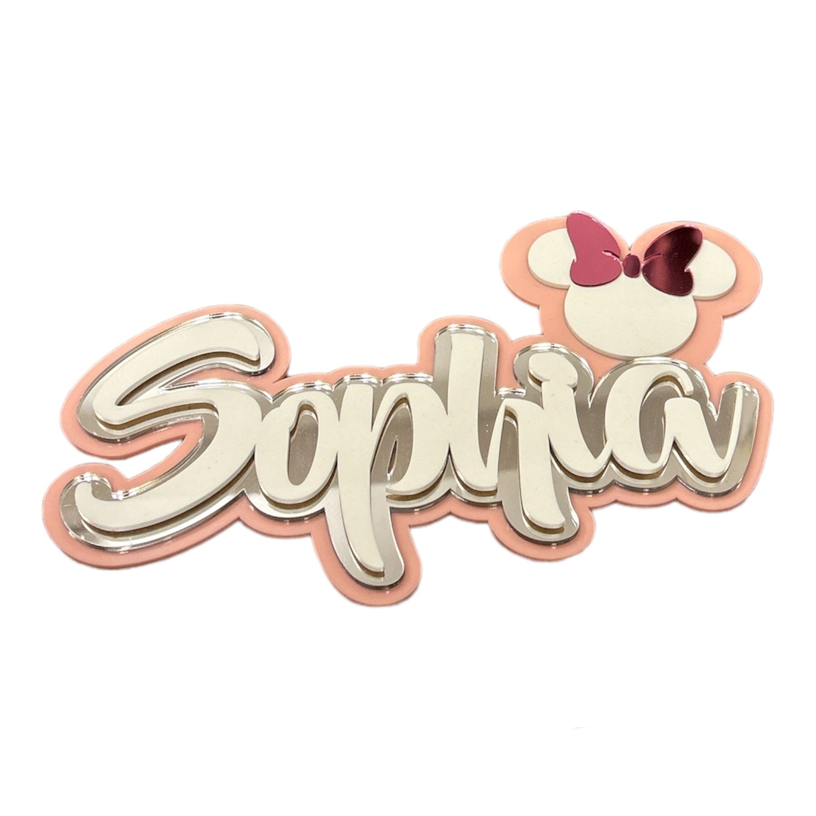 Silver White with Multiple Motif - 3 Layer Name Plaque