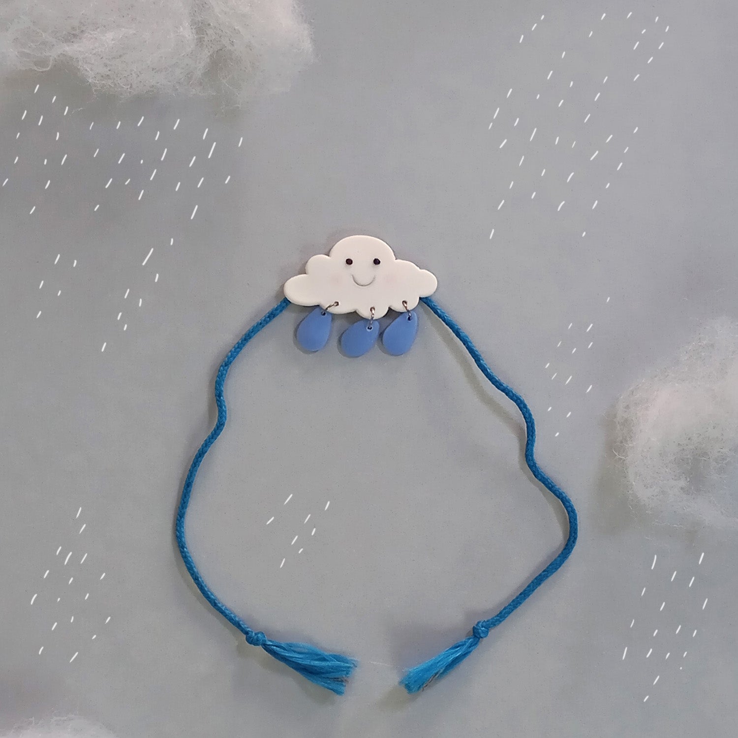 Cloud & Rain Rakhi - Converts To Brooch