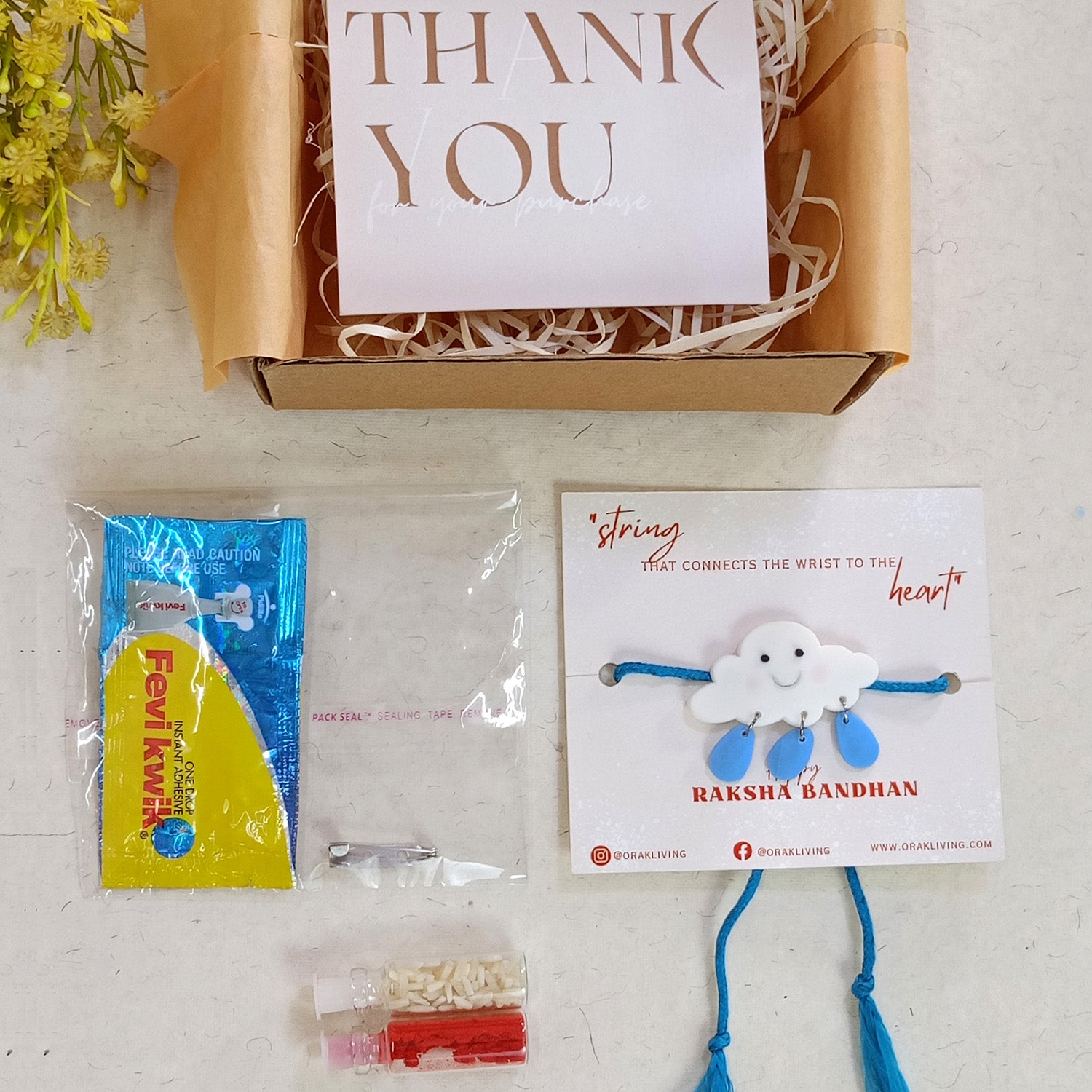 Cloud & Rain Rakhi - Converts To Brooch