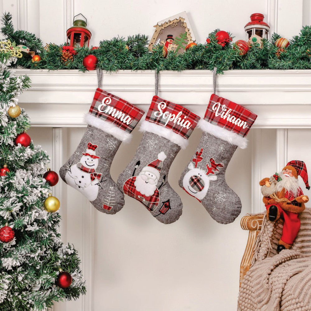 Silver Bells Stocking - Merry Moose