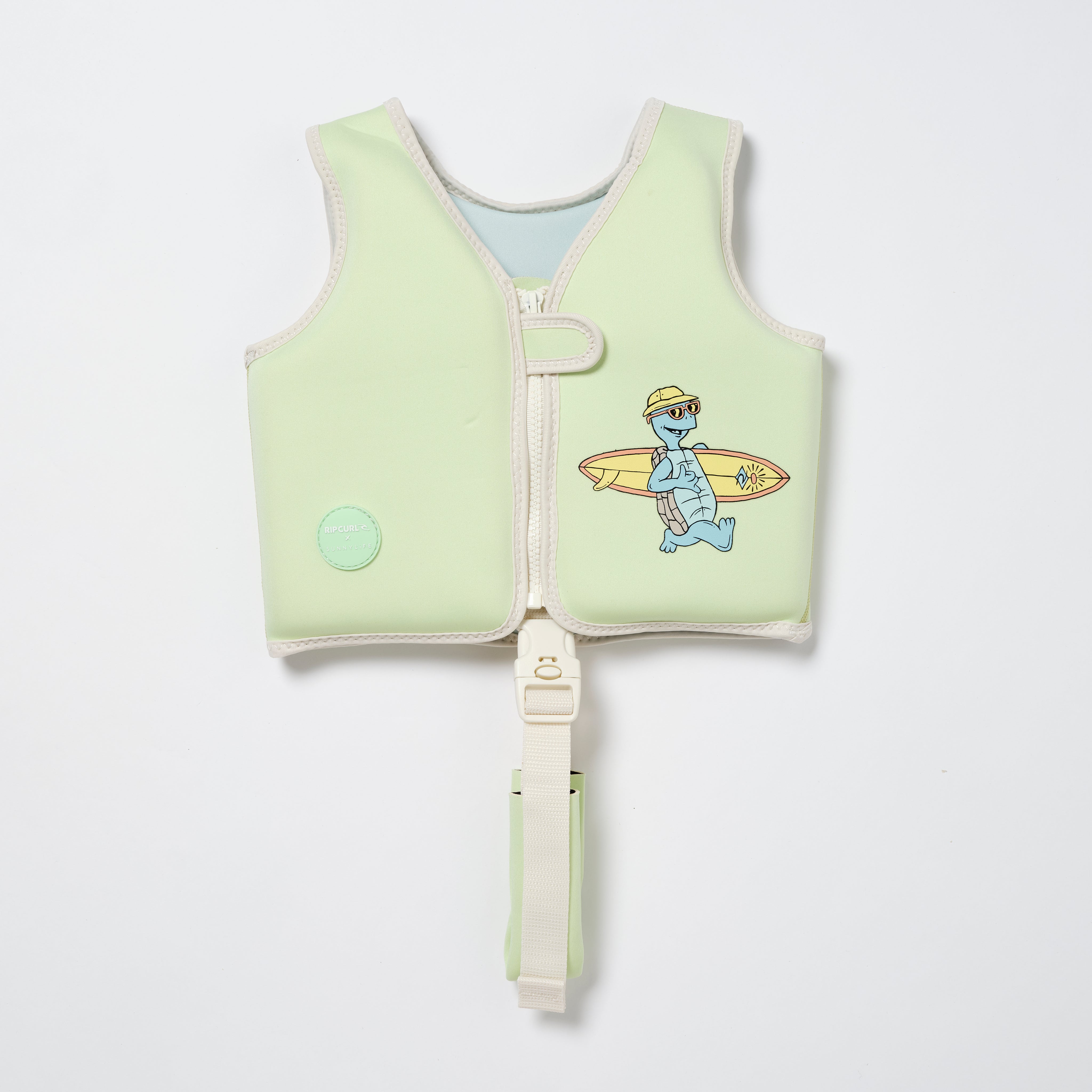 Kids Swim Vest Shred Turtle Aqua