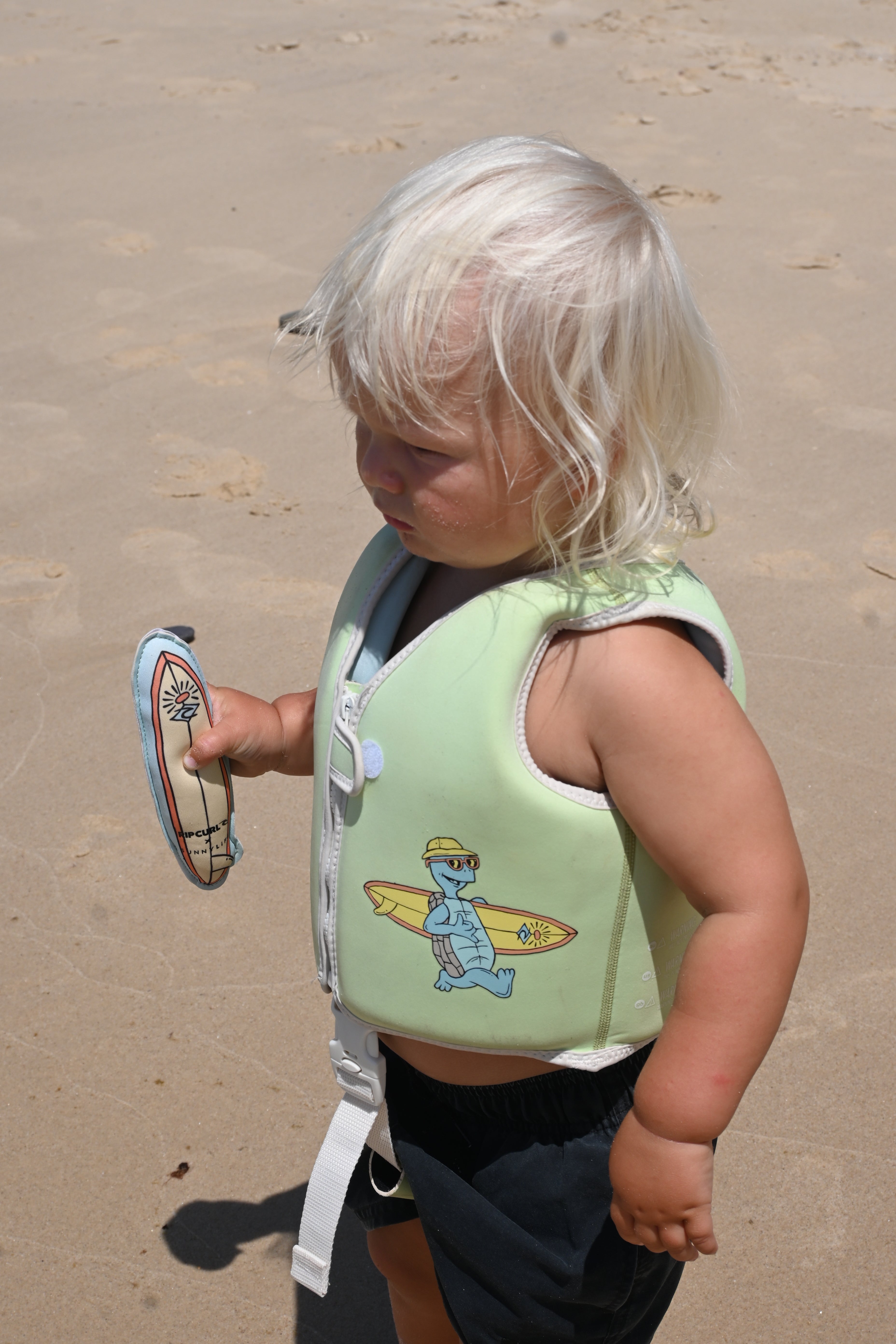 Kids Swim Vest Shred Turtle Aqua