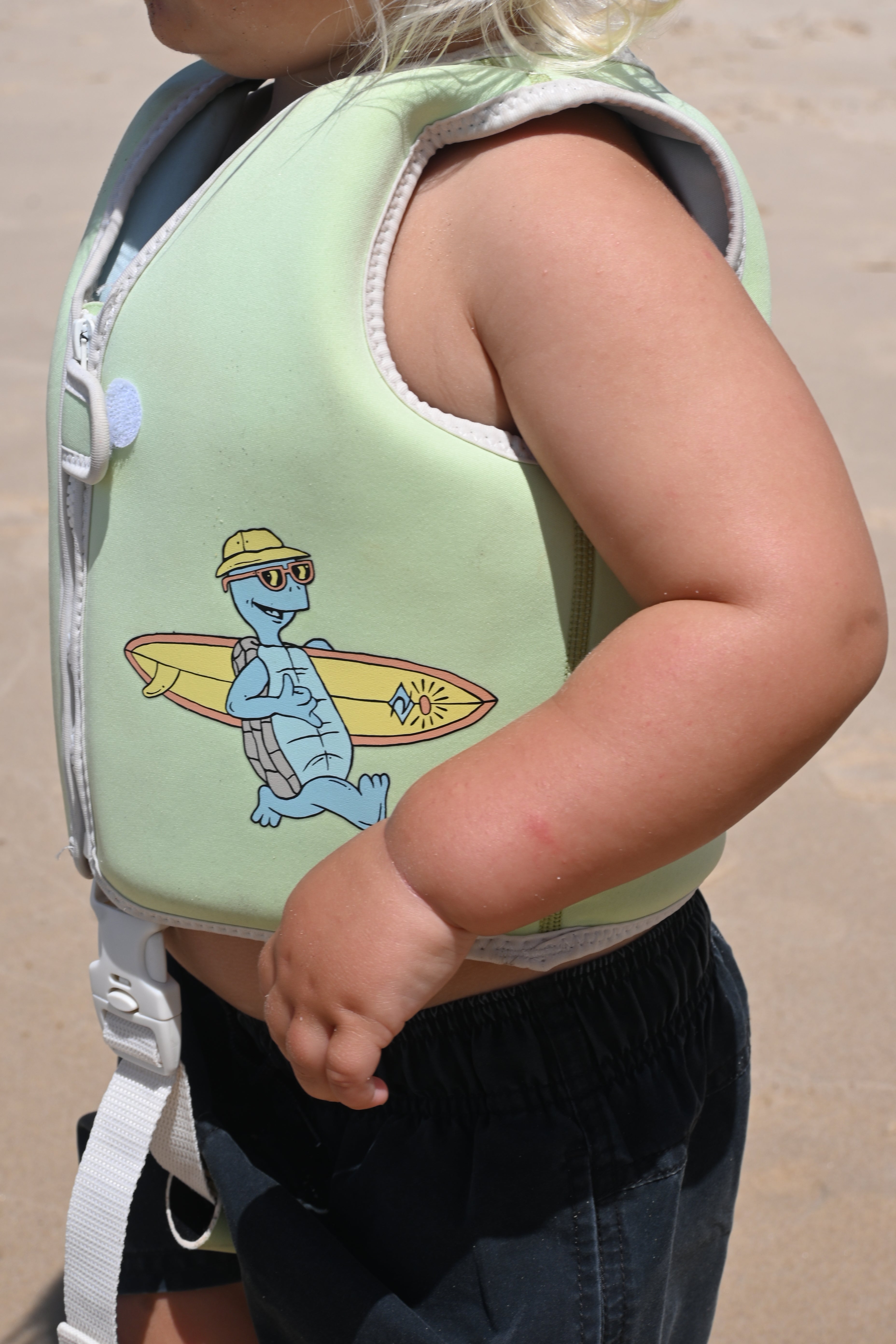 Kids Swim Vest Shred Turtle Aqua