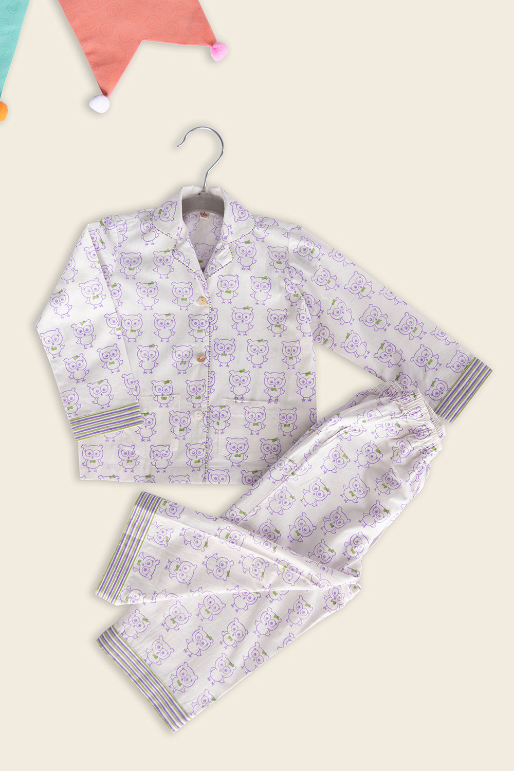 Lilac Owl Kids Night Suit - Totdot