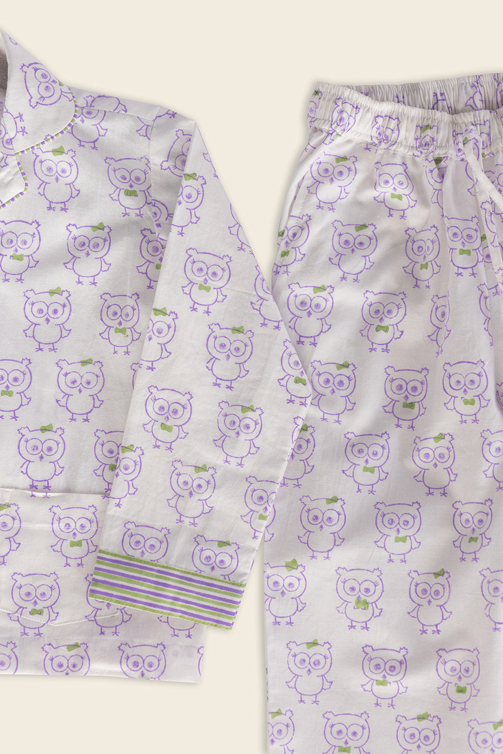 Lilac Owl Kids Night Suit - Totdot