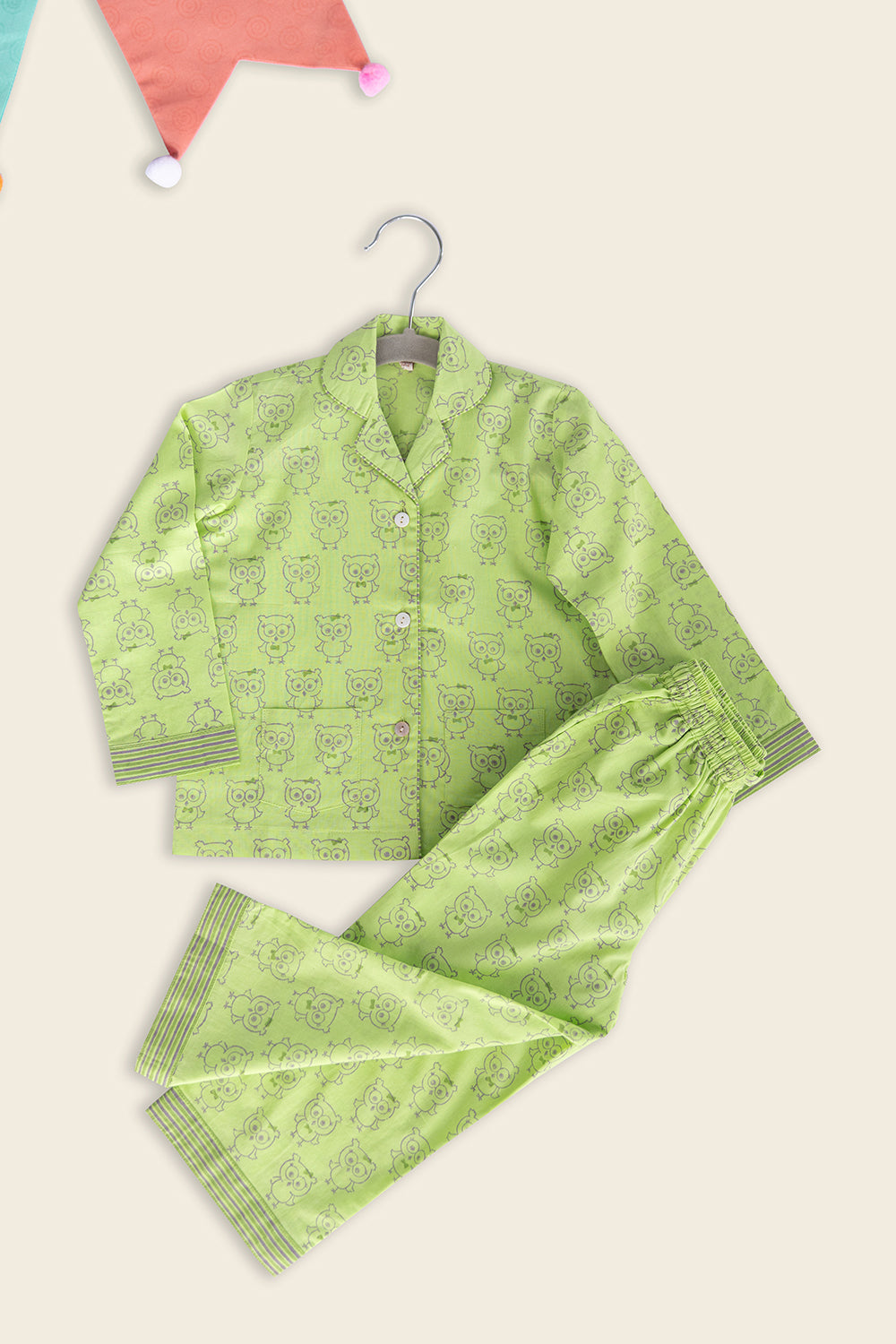 Green Owl Kids Night Suit - Totdot