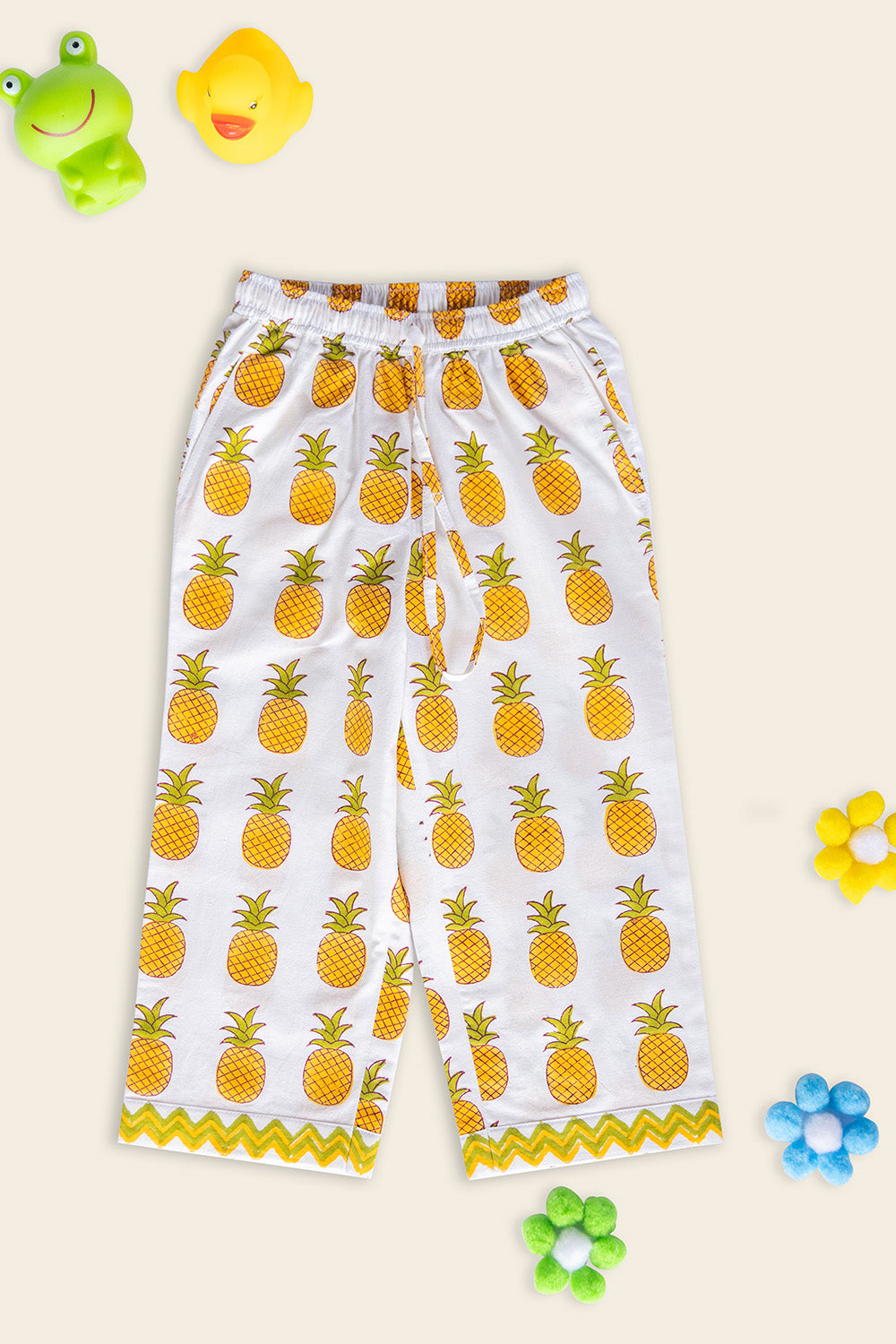 White Pineapple Kids Night Suit - Totdot