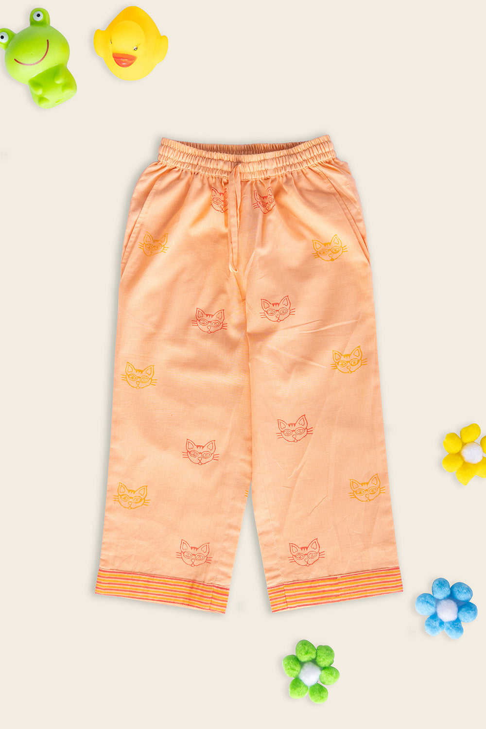 Orange Cat Kids Night Suit - Totdot