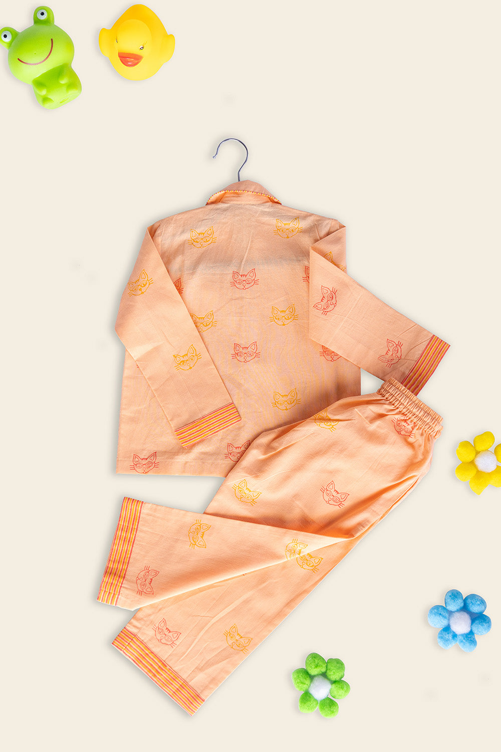 Orange Cat Kids Night Suit - Totdot