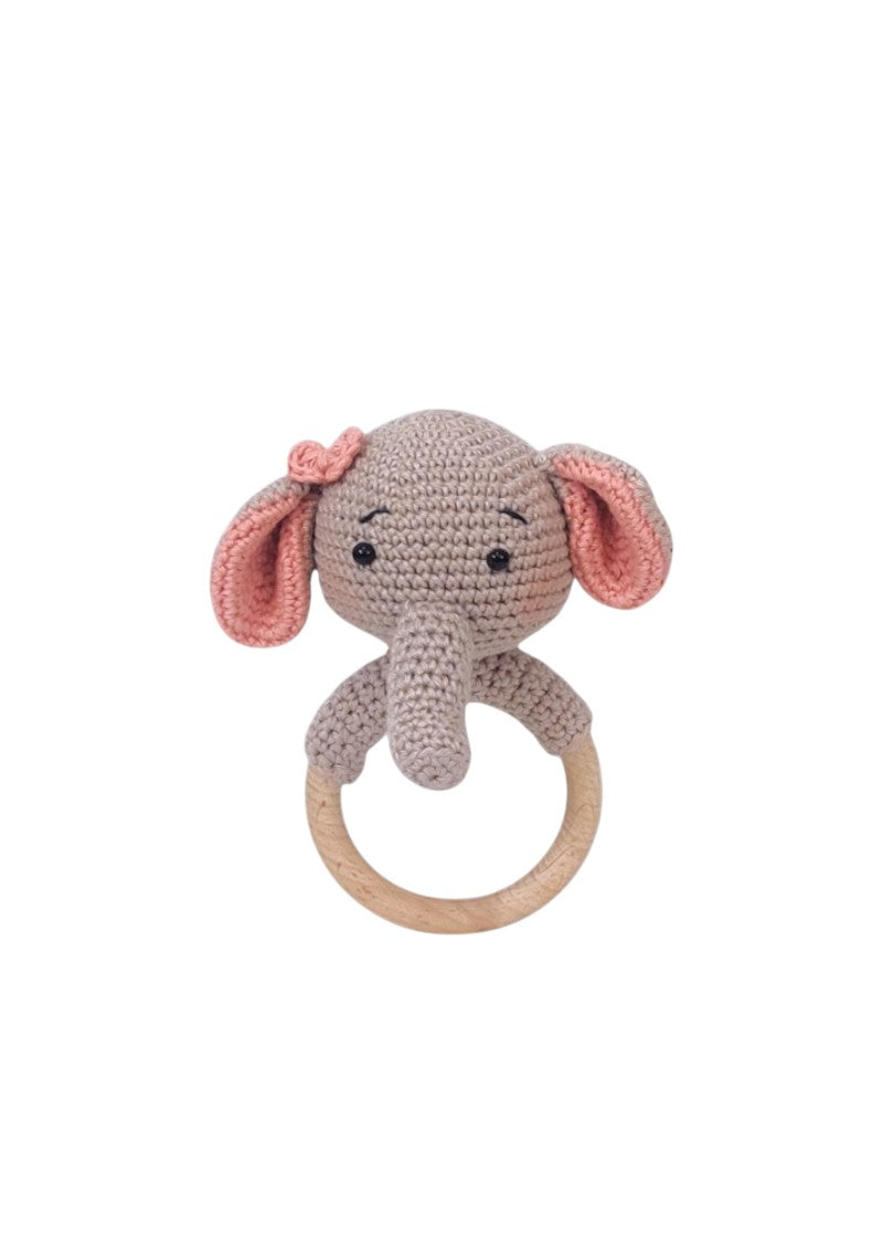 Dumbo Elephant Crochet Rattle | Handmade Baby Toy | Haute By Hand