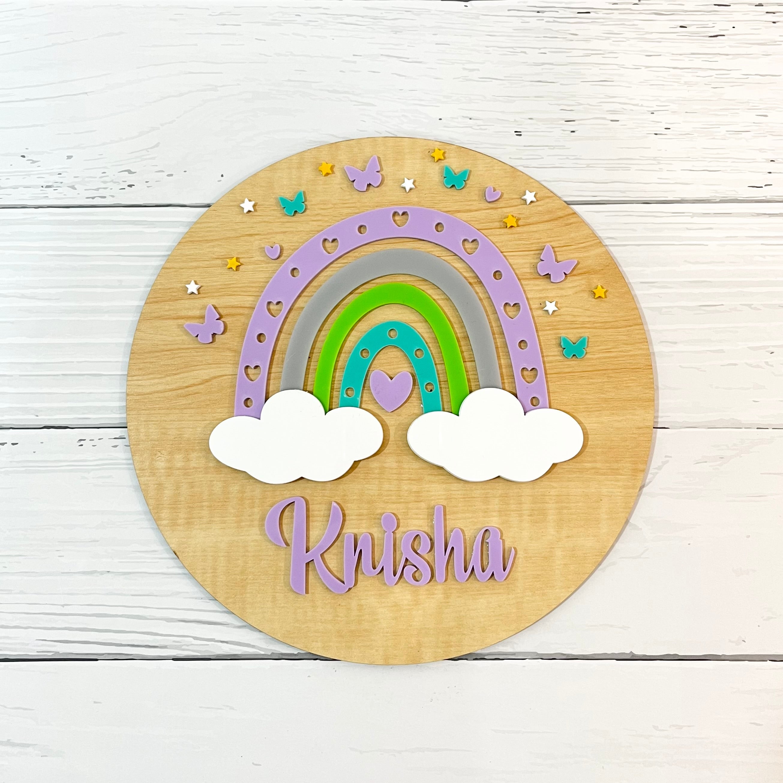 Rainbow Radiance Name Plaque - Purple