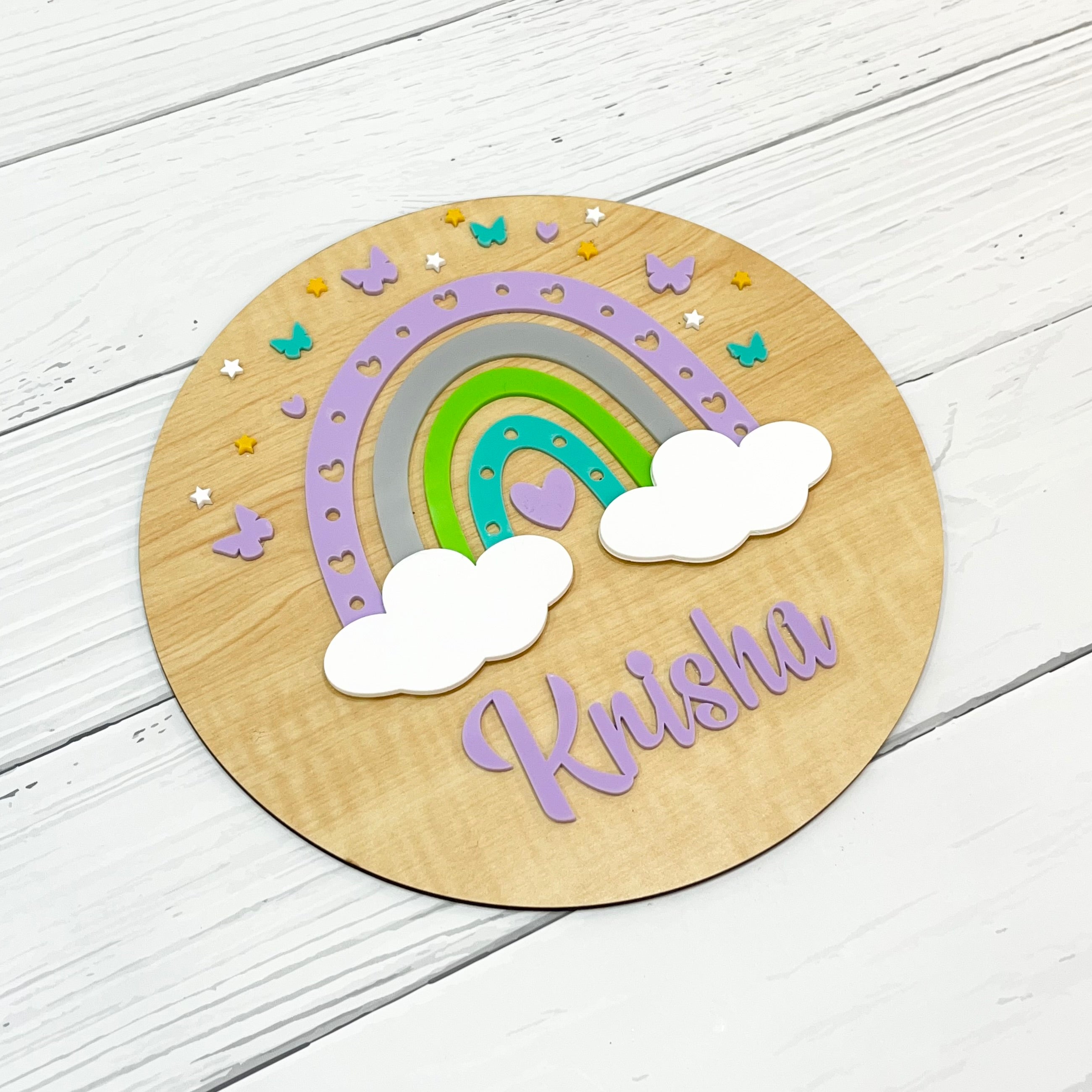 Rainbow Radiance Name Plaque - Purple