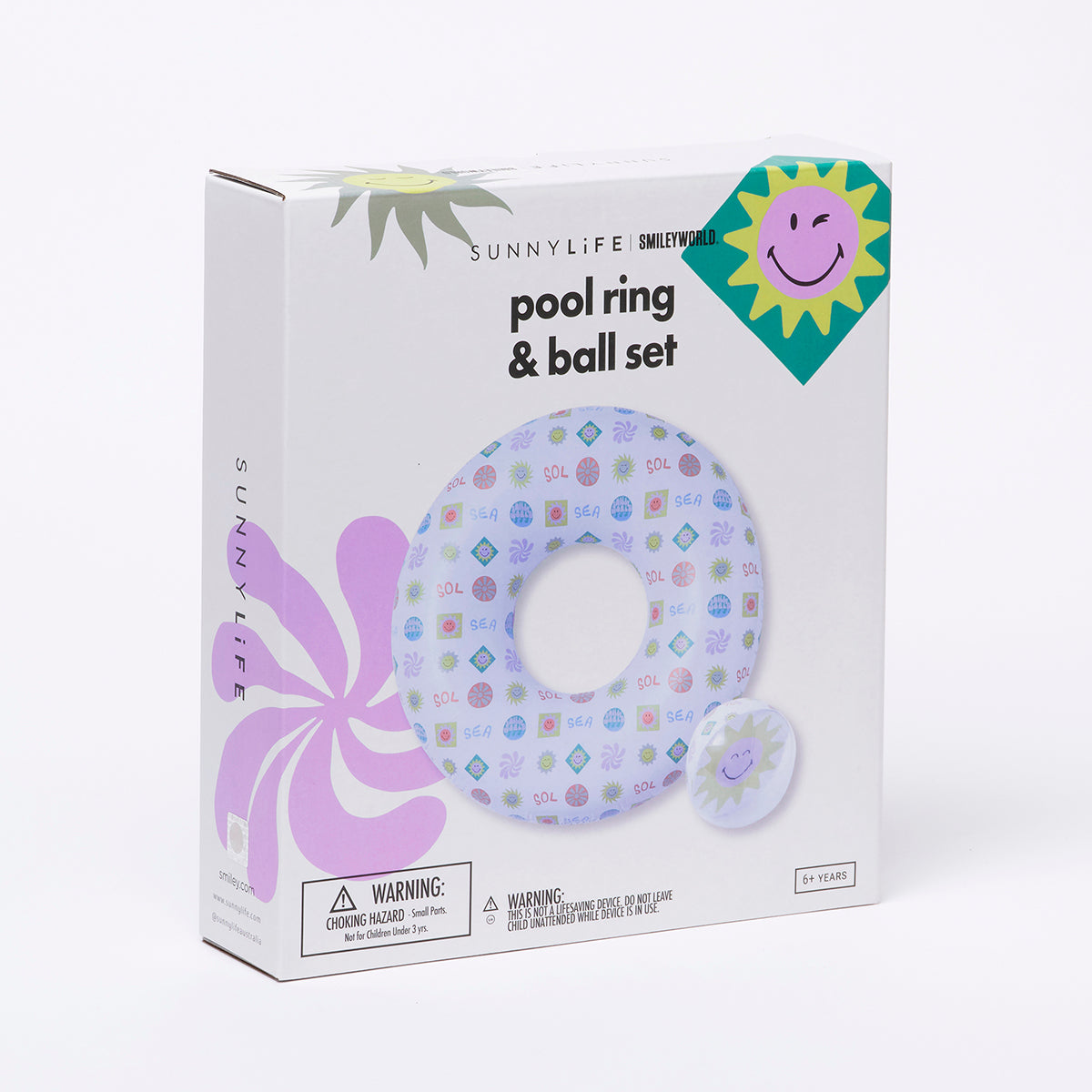 Pool Ring & Ball Set SMILEY World Sol Sea - Totdot