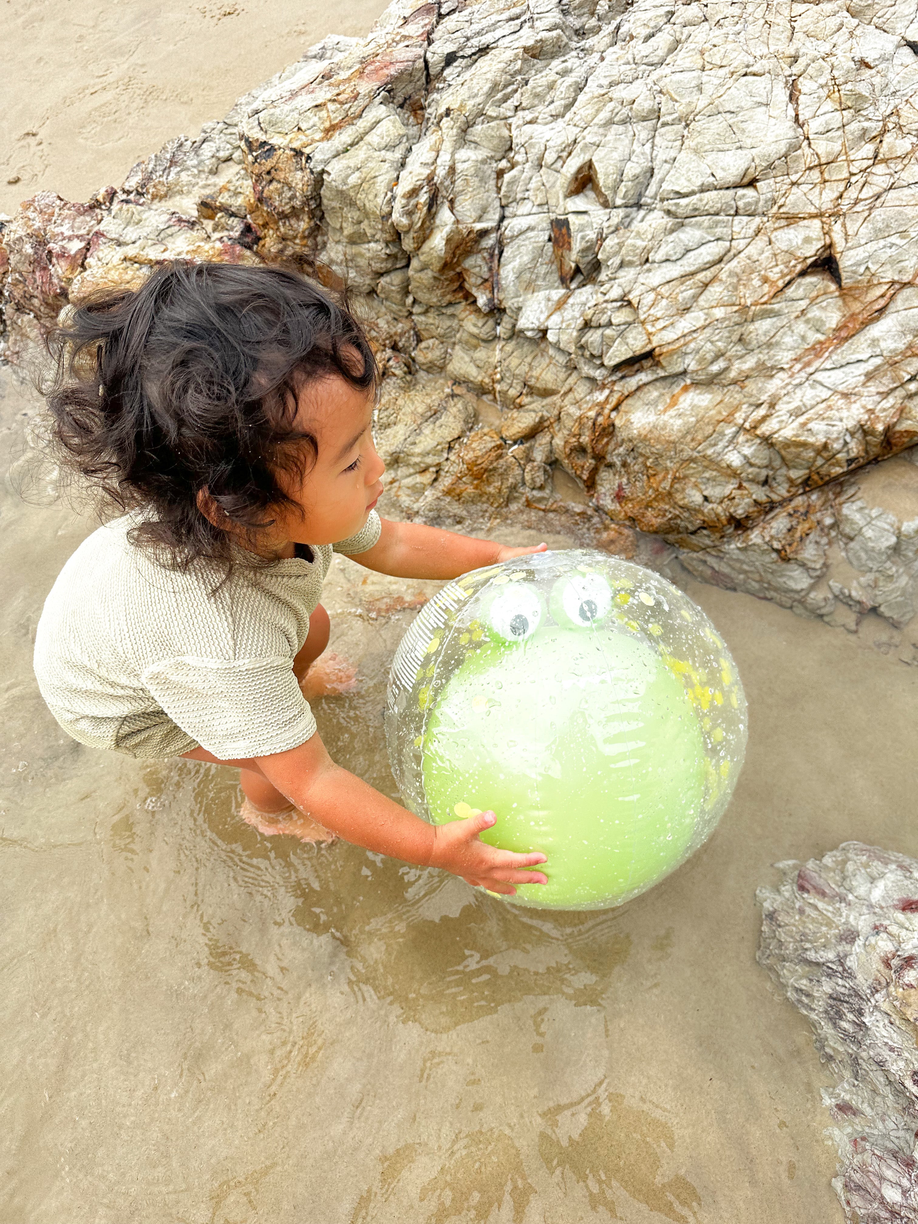 3D Inflatable Beach Ball Cookie the Croc Light Khaki - Totdot