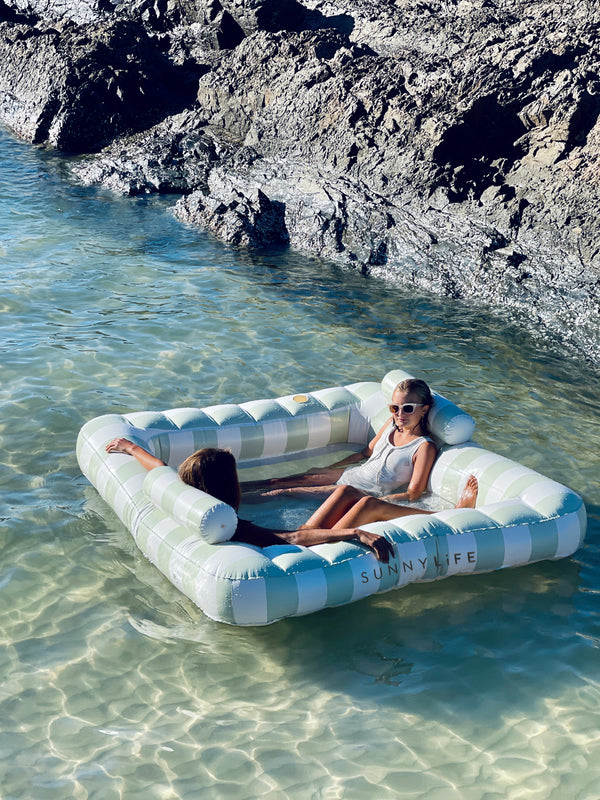 Luxe Twin Vintage Lie-On Float The Vacay Stone Stripe